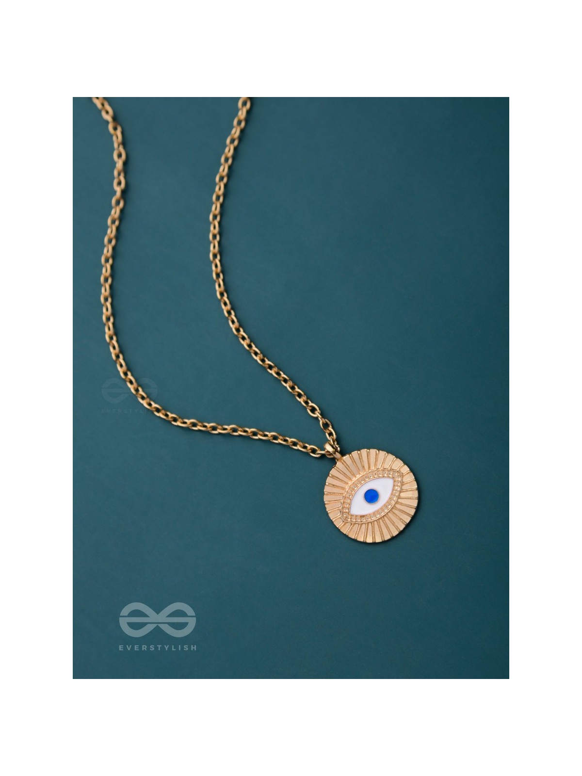 An Eye For An Eye - Golden Casual Neckpiece With Anti-Tarnish Coating 