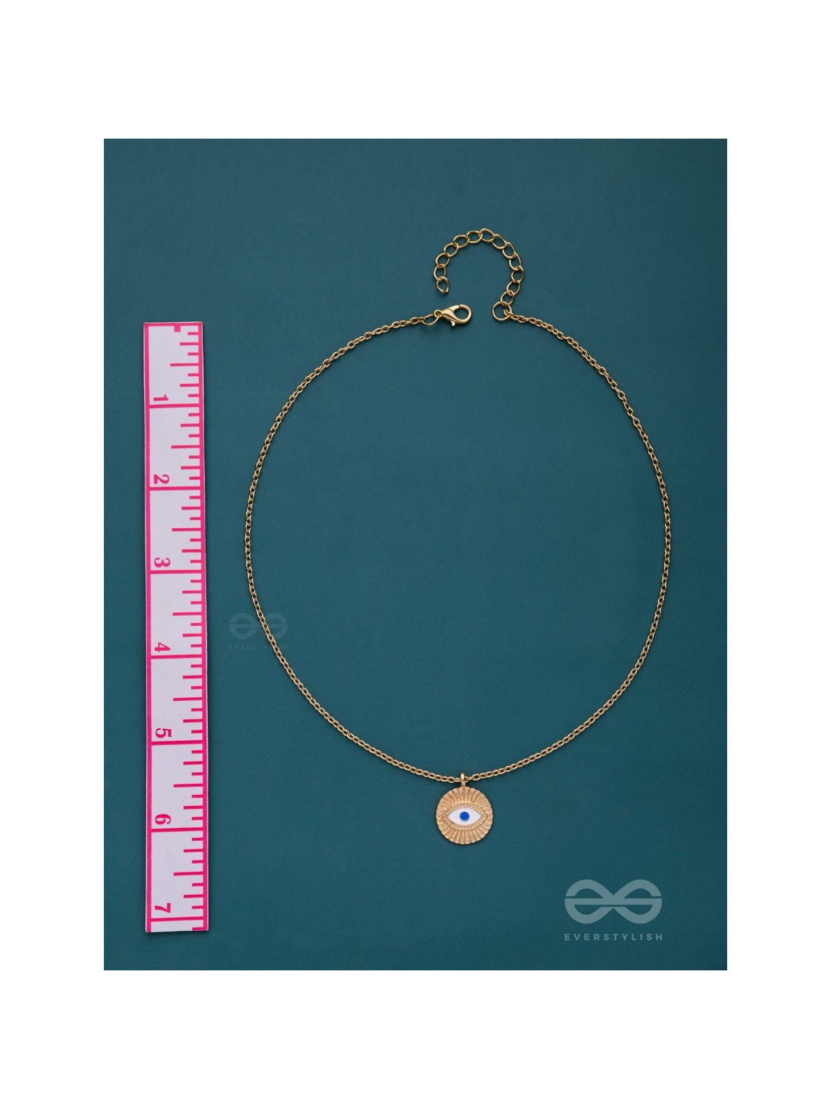 An Eye For An Eye - Golden Casual Neckpiece With Anti-Tarnish Coating 