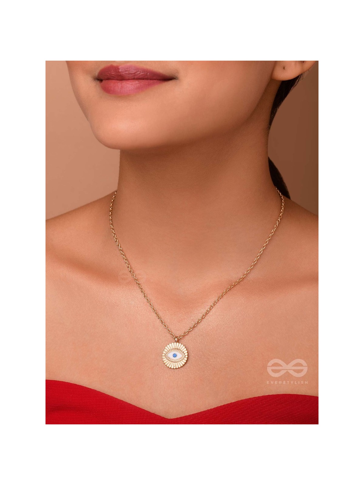 An Eye For An Eye - Golden Casual Neckpiece With Anti-Tarnish Coating 