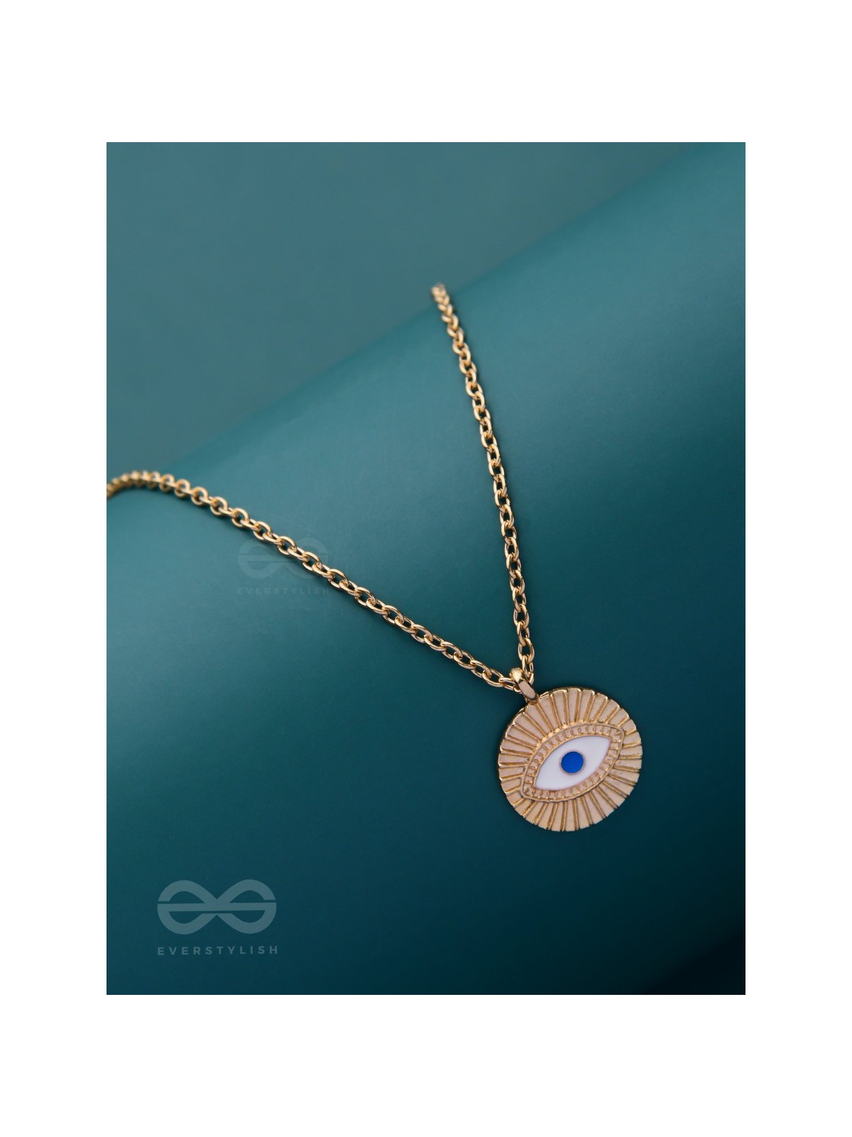 An Eye For An Eye - Golden Casual Neckpiece With Anti-Tarnish Coating 