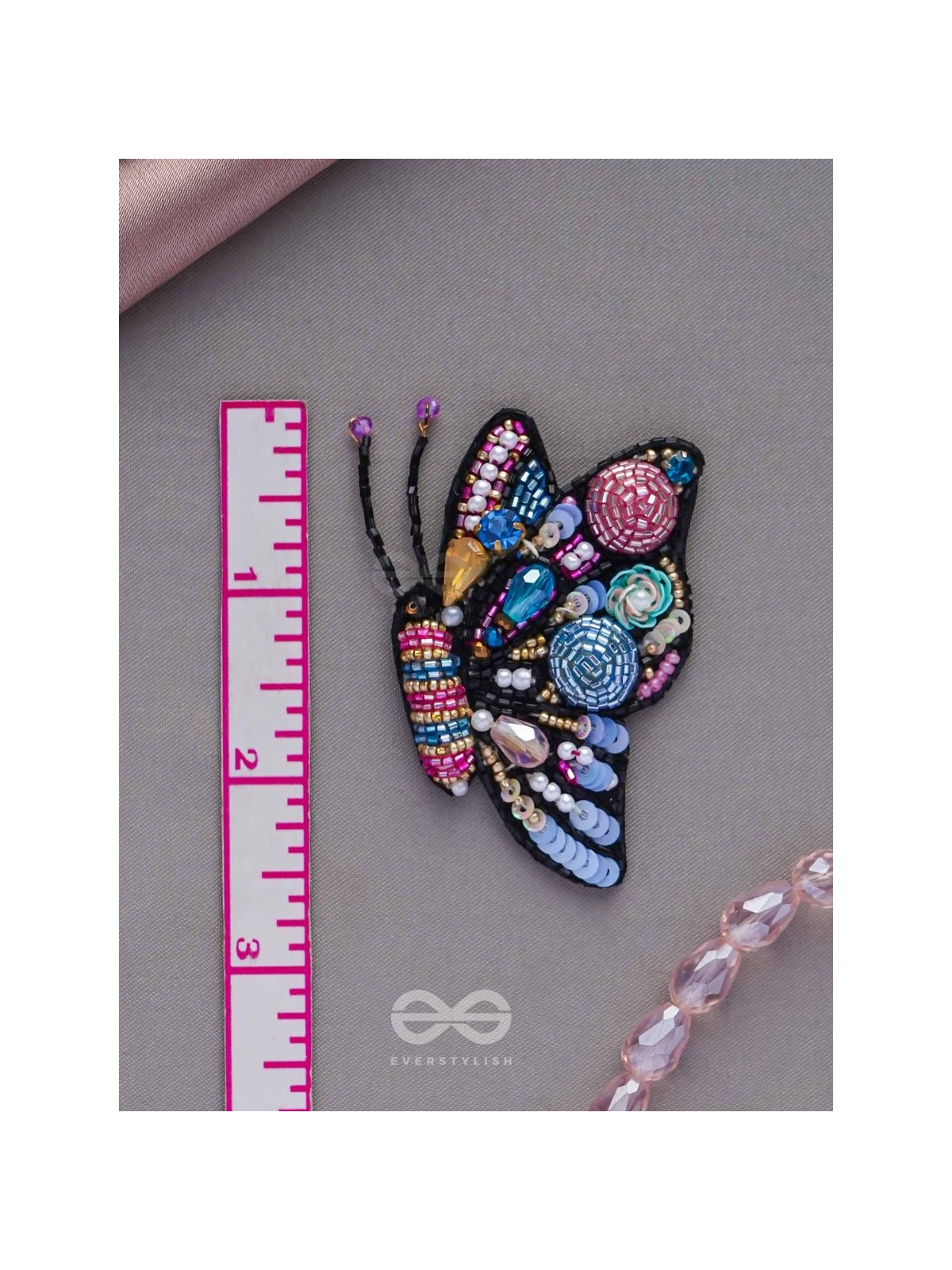 Vanyapadmini - The Gilded Flutter - Sequins, Beads And Cutdana Hand Embroidered Earrings (Multicolor)