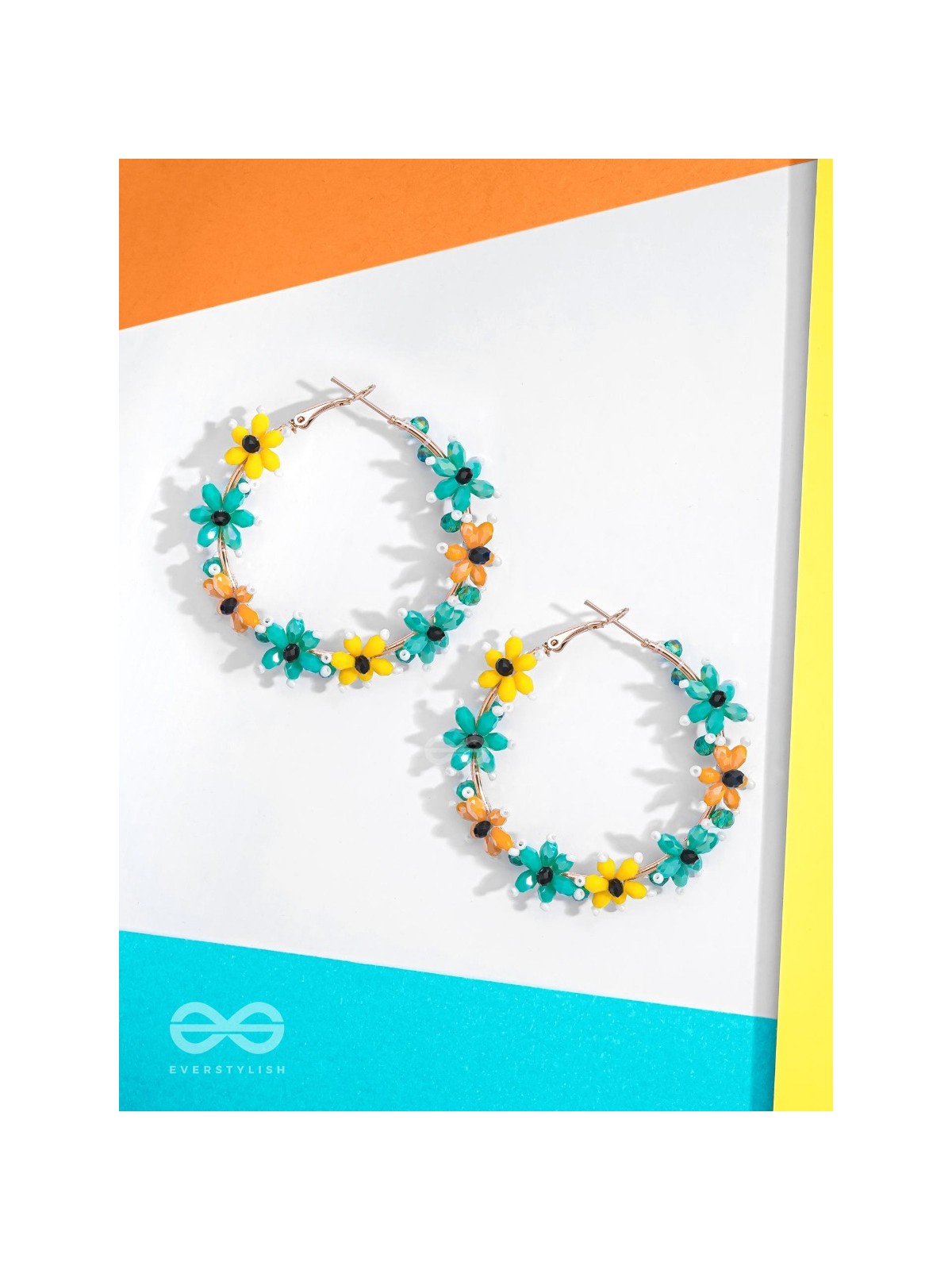 Spring's Escape - Floral Hoop Earrings
