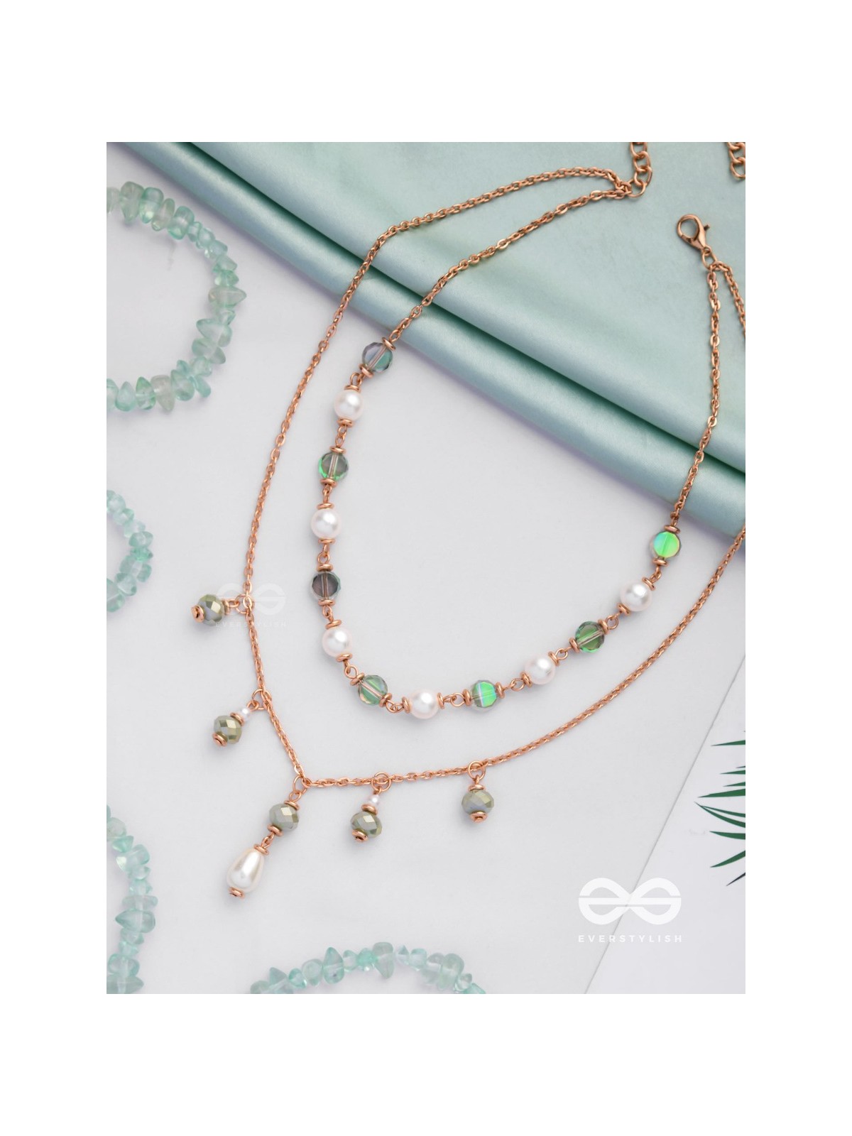 The Celestial Gems - Casual Multilayered Neckpiece With Anti-Tarnish Coating 