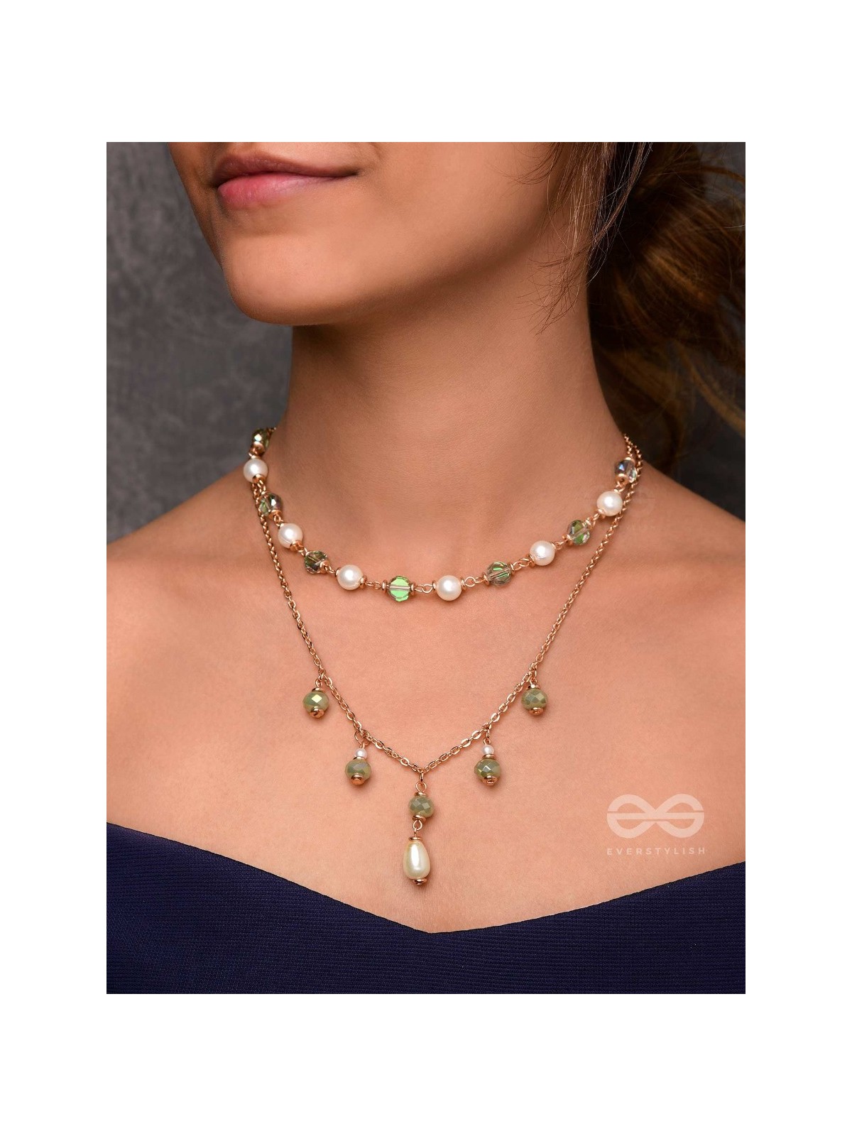 The Celestial Gems - Casual Multilayered Neckpiece With Anti-Tarnish Coating 