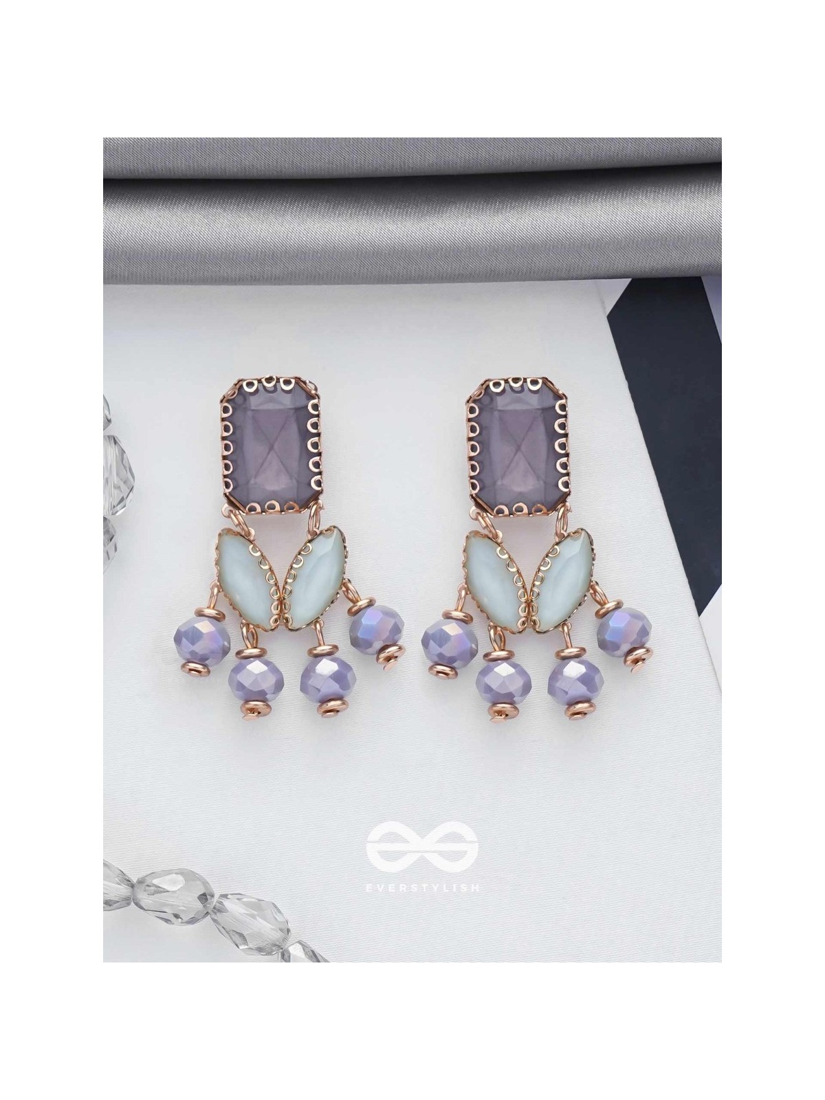THE PURPLE MIST - STATEMENT DROP EARRINGS