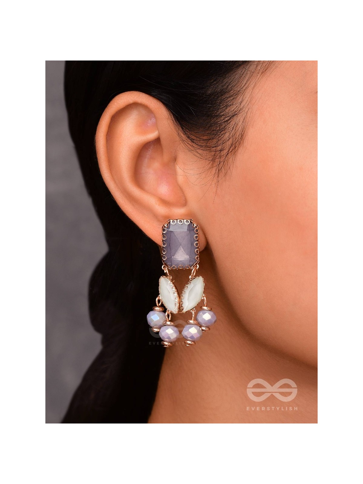 THE PURPLE MIST - STATEMENT DROP EARRINGS