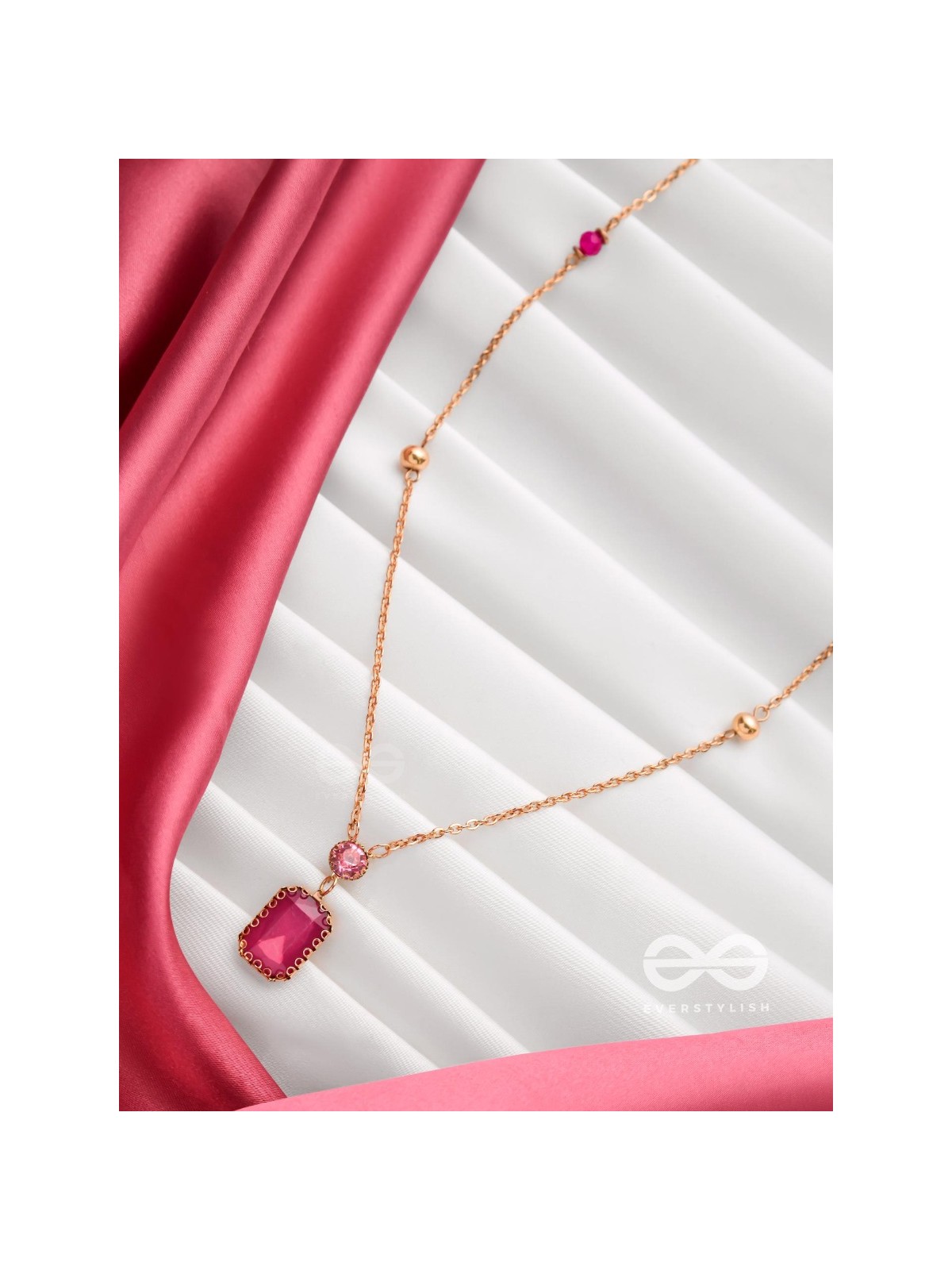Magenta's Magic - Smart And Casual Neckpiece With Anti-Tarnish Coating