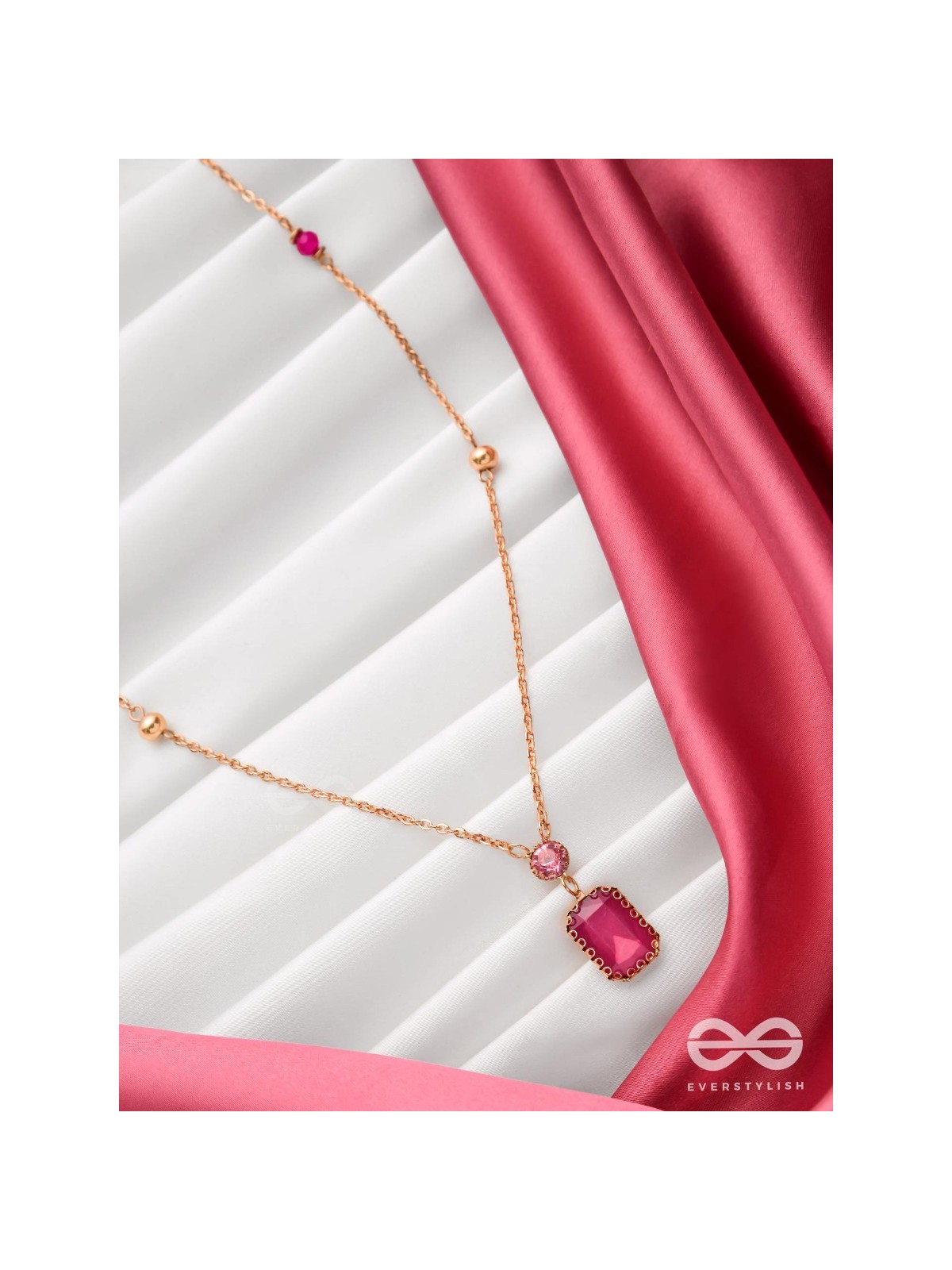 Magenta's Magic - Smart And Casual Neckpiece With Anti-Tarnish Coating