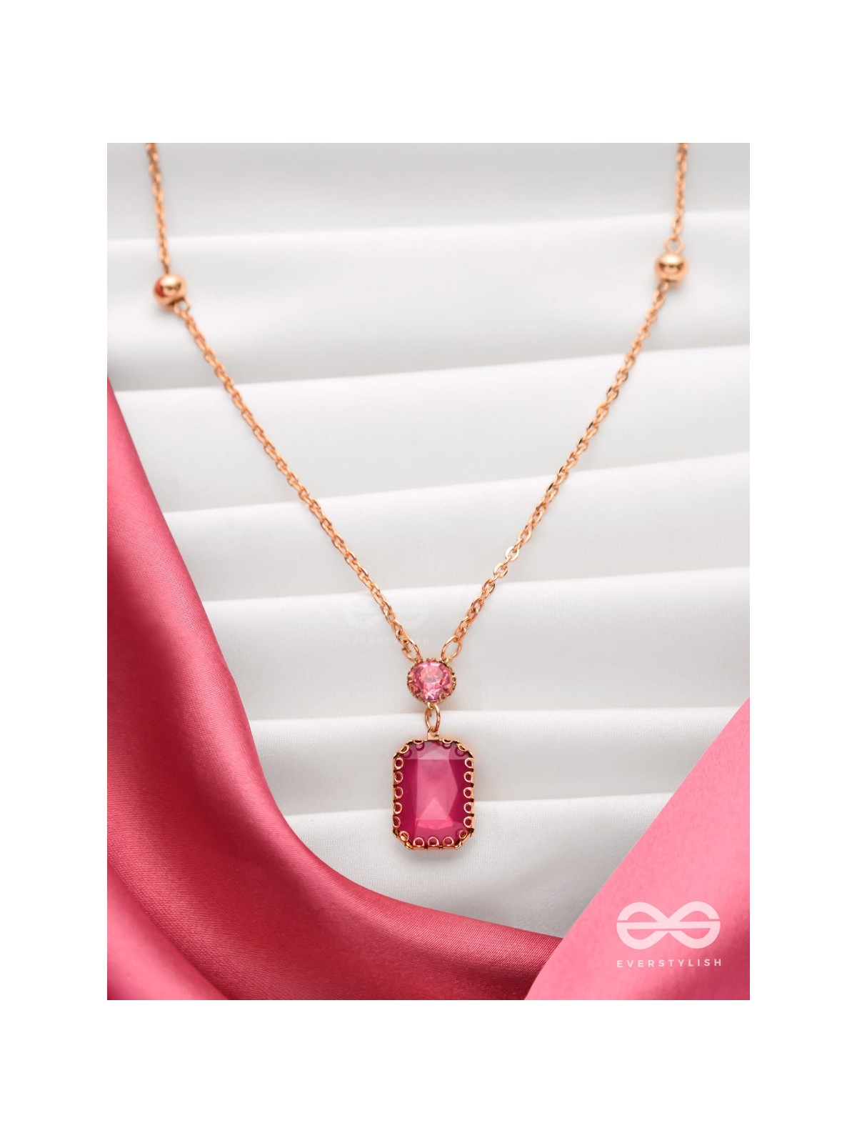 Magenta's Magic - Smart And Casual Neckpiece With Anti-Tarnish Coating