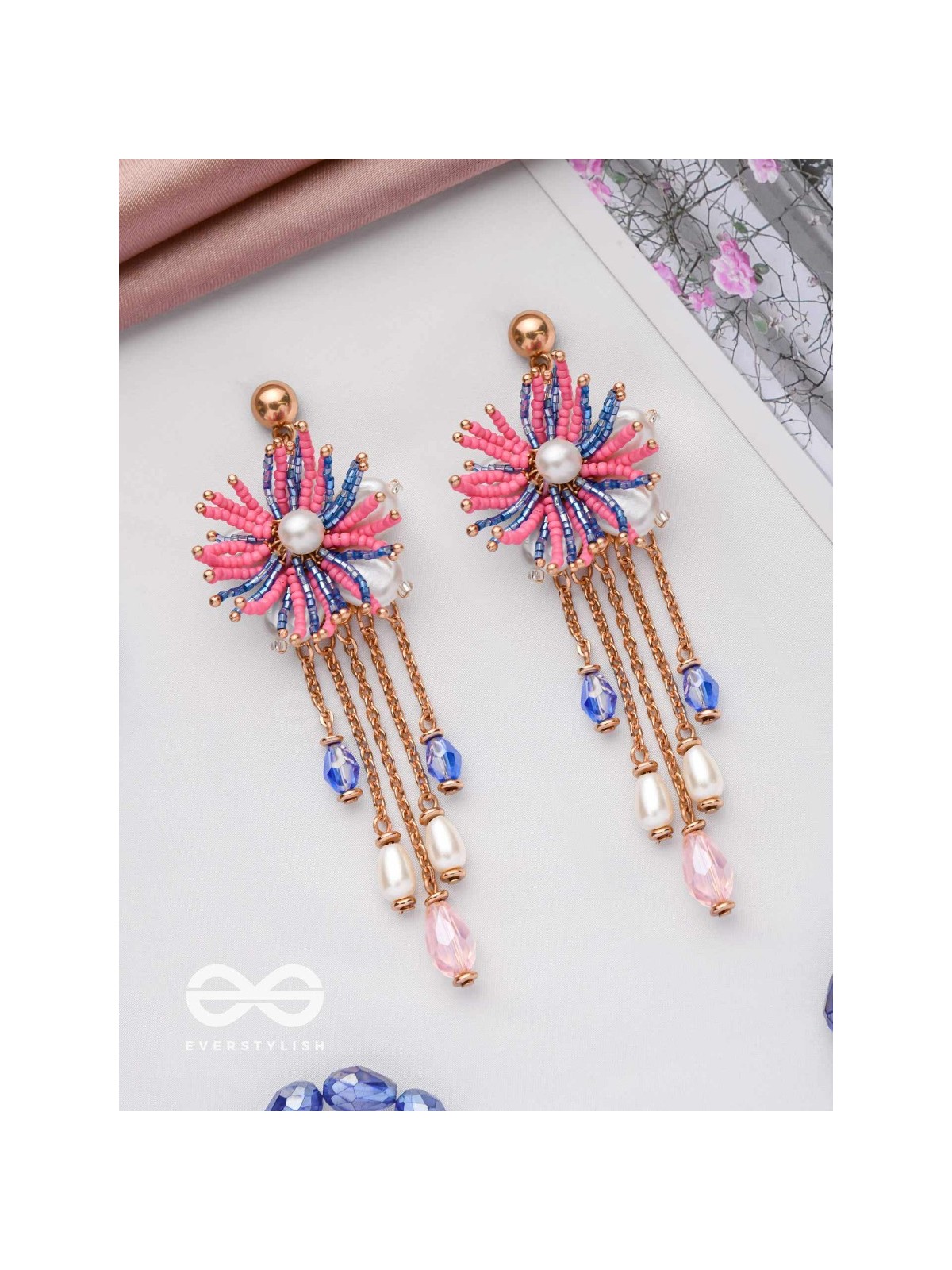 SPRINGTIME SPARKLING SWINGS - CUTE STATEMENT EARRINGS