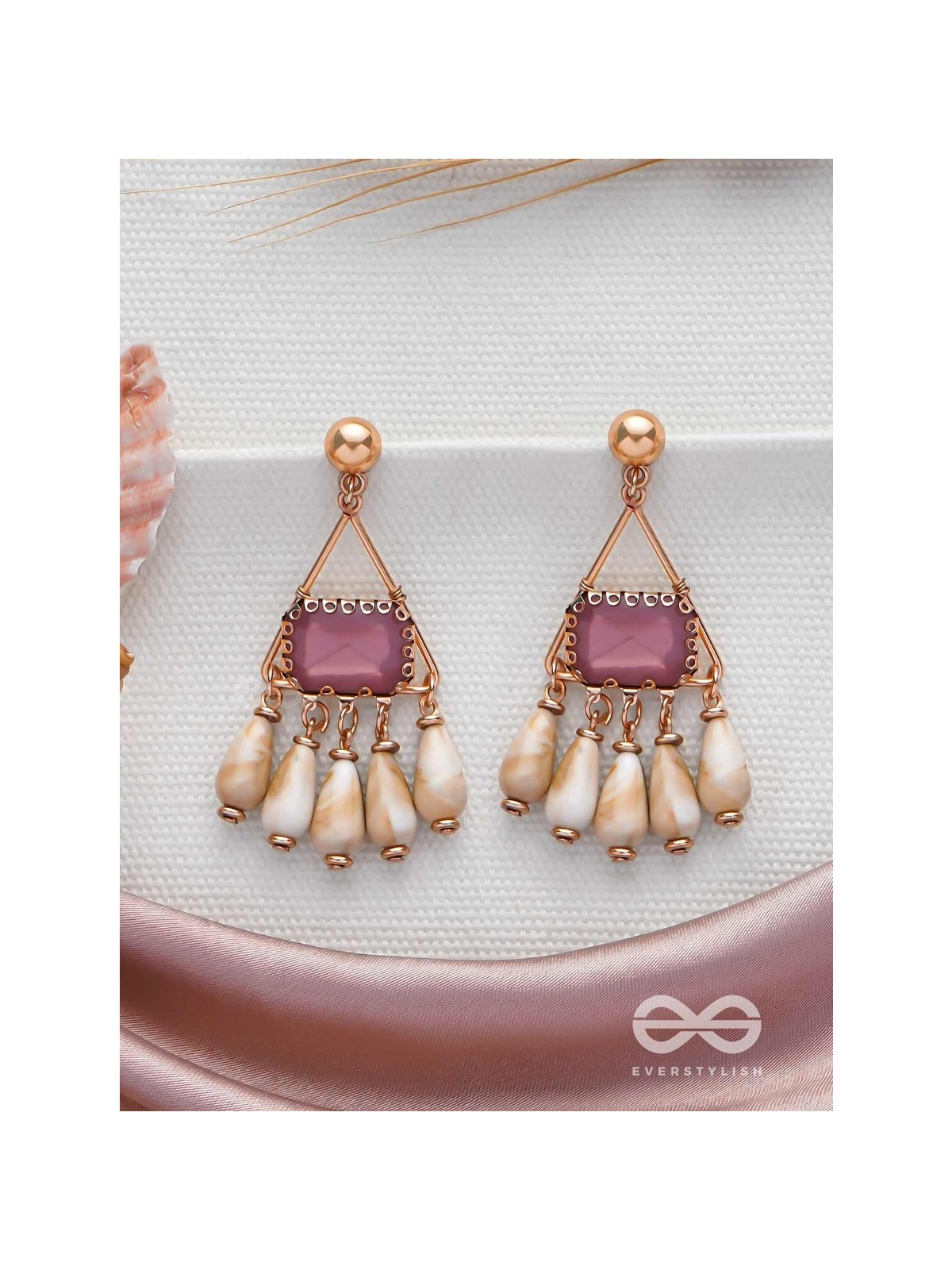 THE SPARKLING SEA-SHORE - STATEMENT DROP EARRINGS