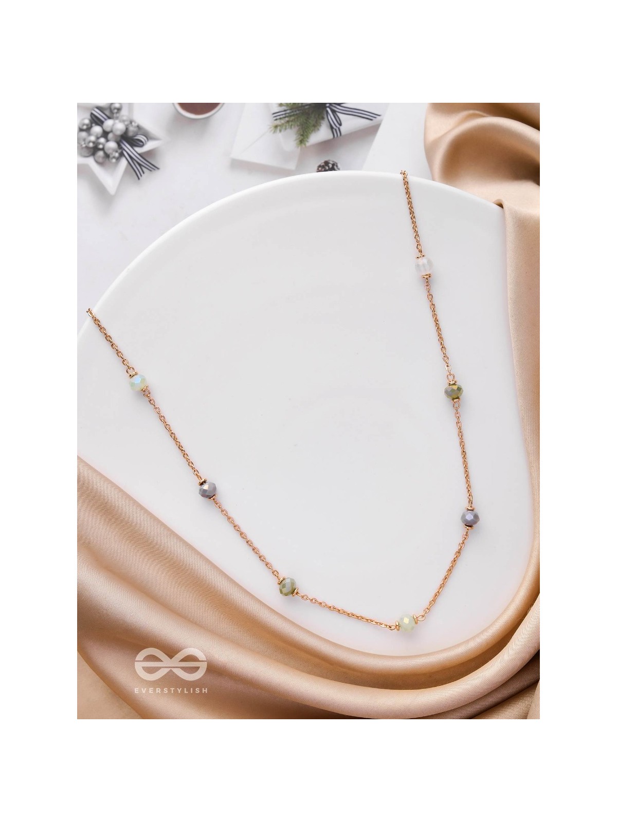 The Distant Drops - Casual Beaded Neckpiece With Anti-Tarnish Coating 