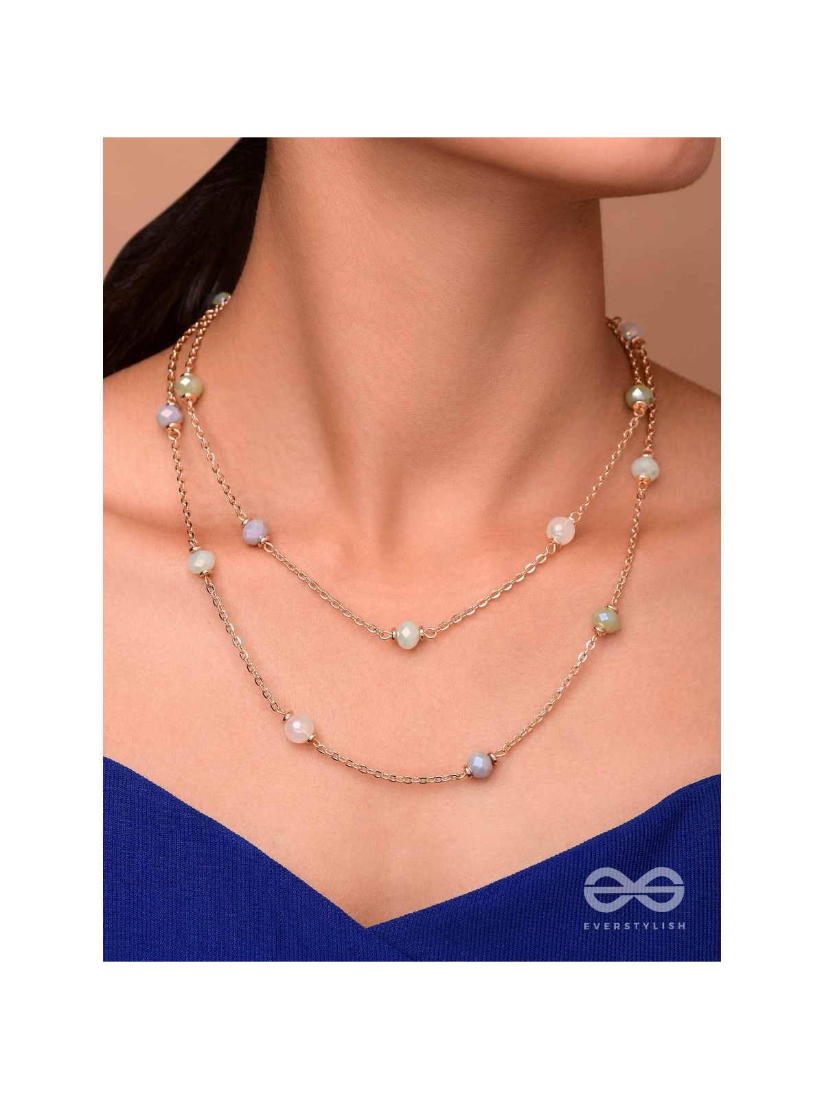 The Distant Drops - Casual Beaded Neckpiece With Anti-Tarnish Coating 