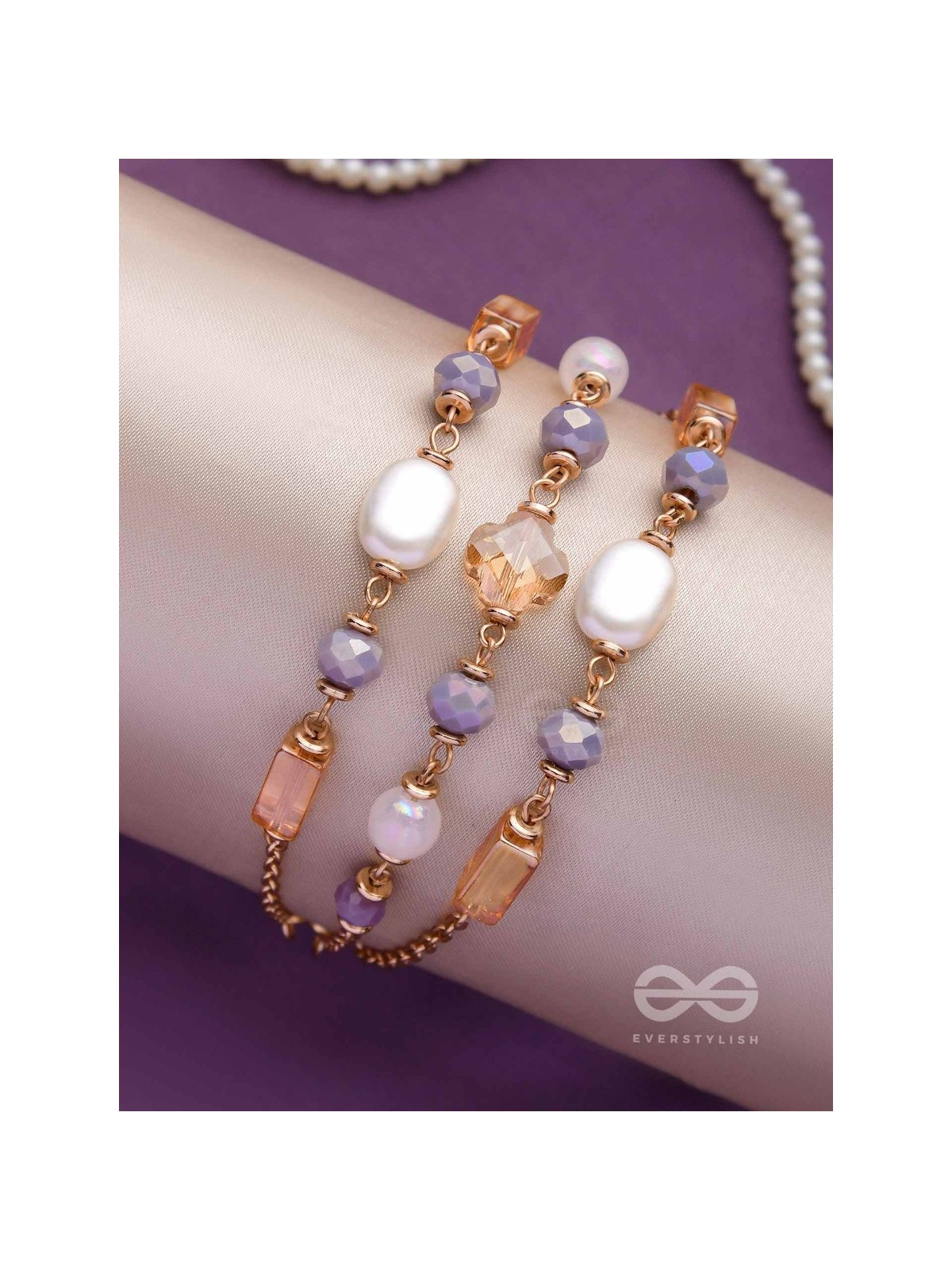 THE GLIMMERING LAVENDERS - ELEGANT MULTILAYERED BRACELET