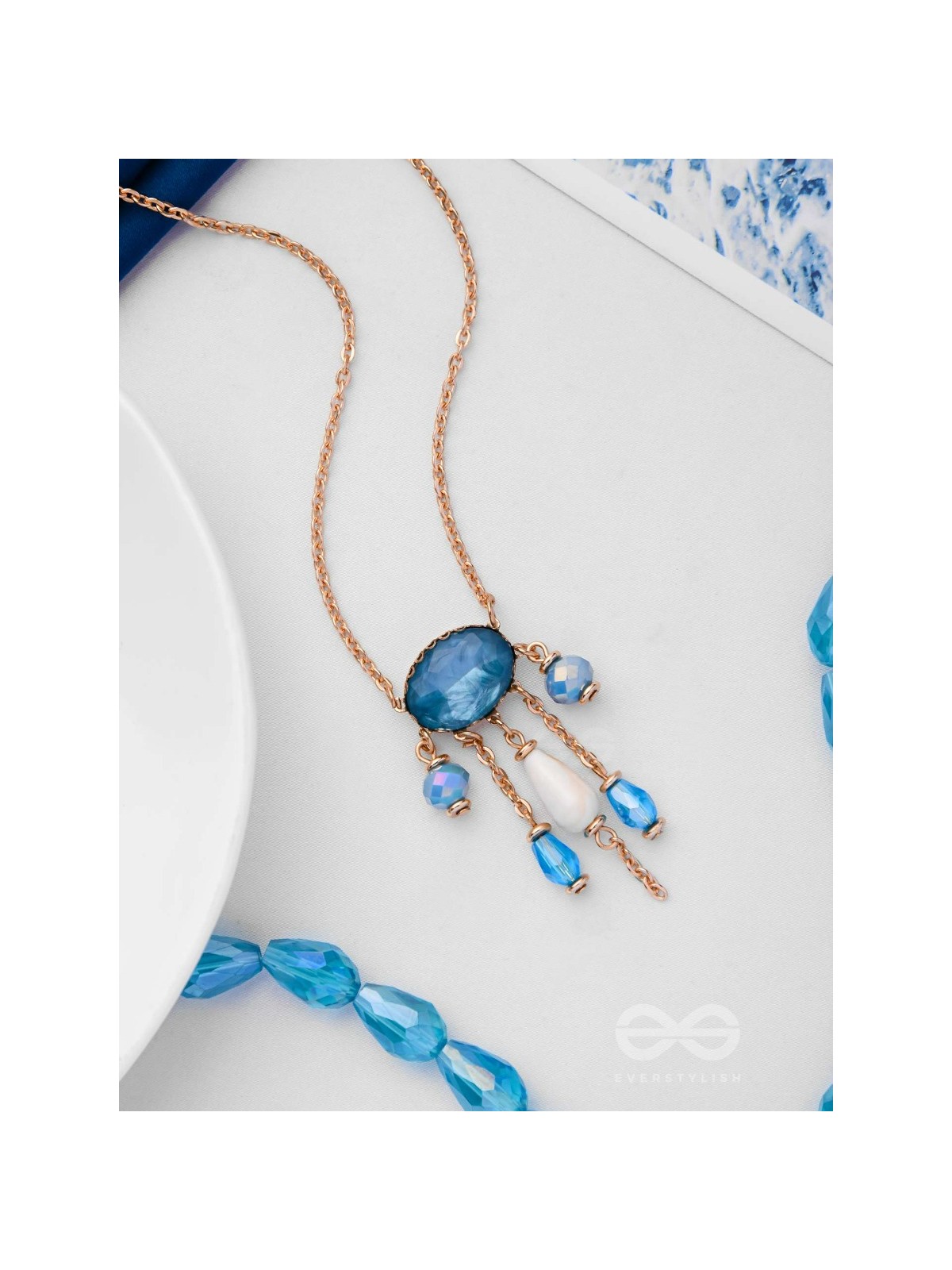 Sky Line Coast - Blue Casual Neckpiece With Anti-Tarnish Coating 