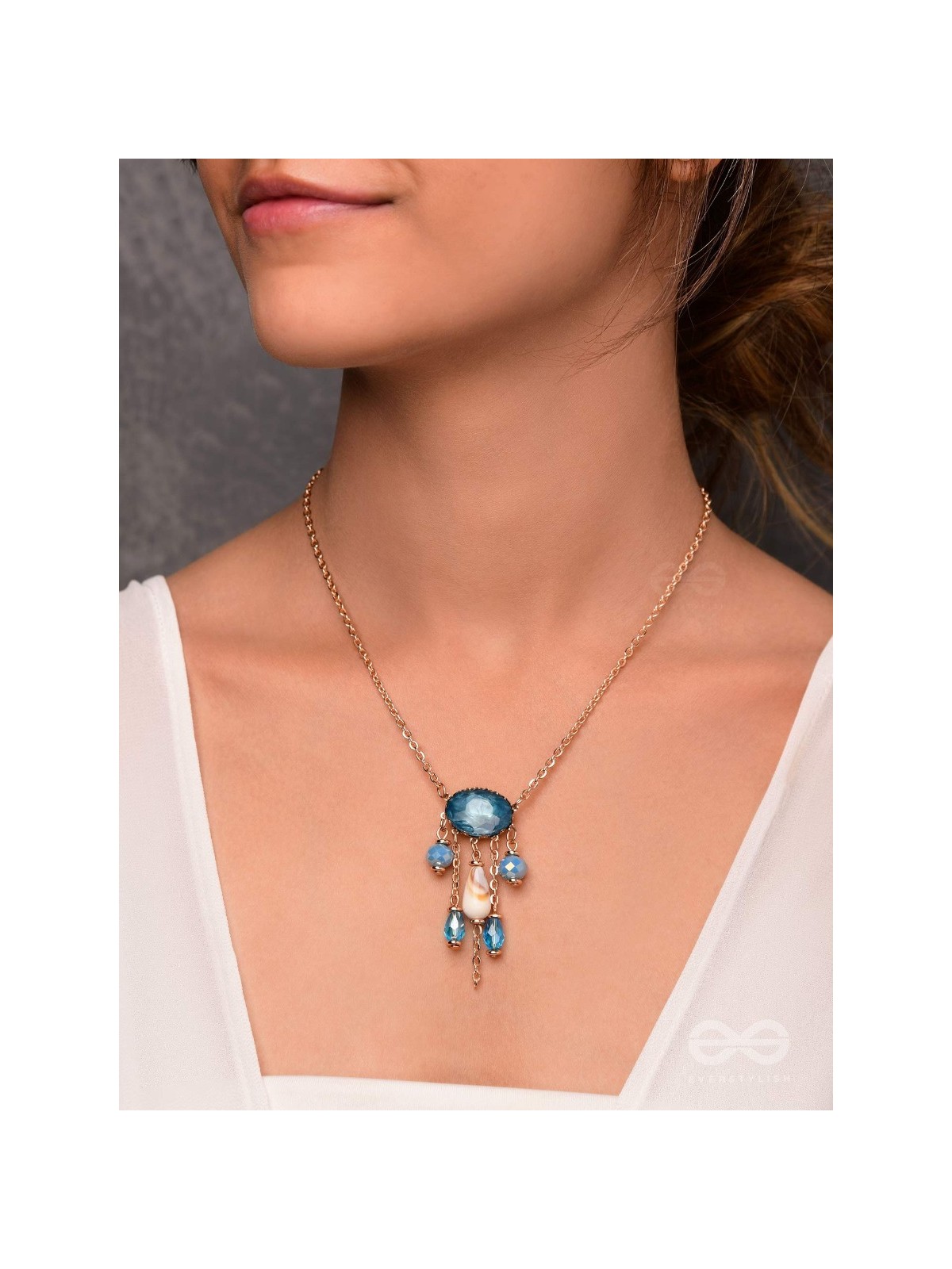 Sky Line Coast - Blue Casual Neckpiece With Anti-Tarnish Coating 