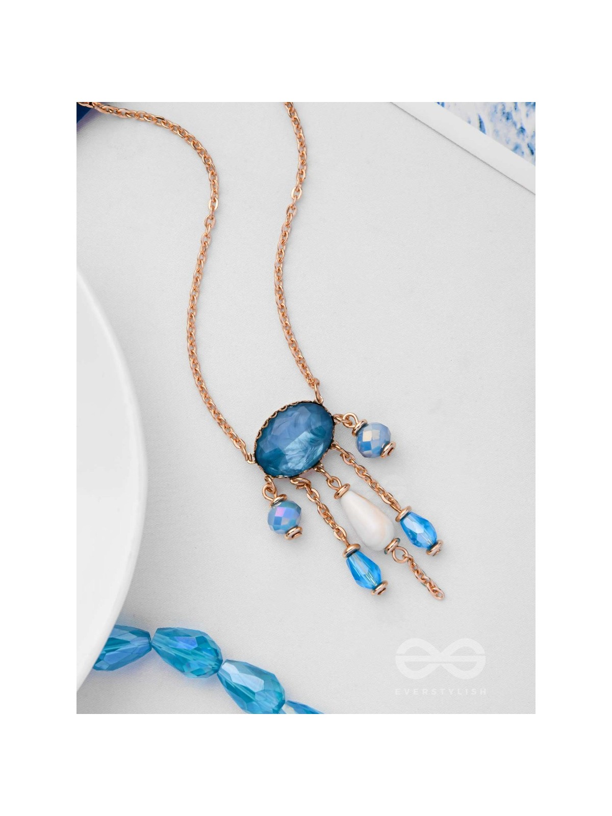 Sky Line Coast - Blue Casual Neckpiece With Anti-Tarnish Coating 