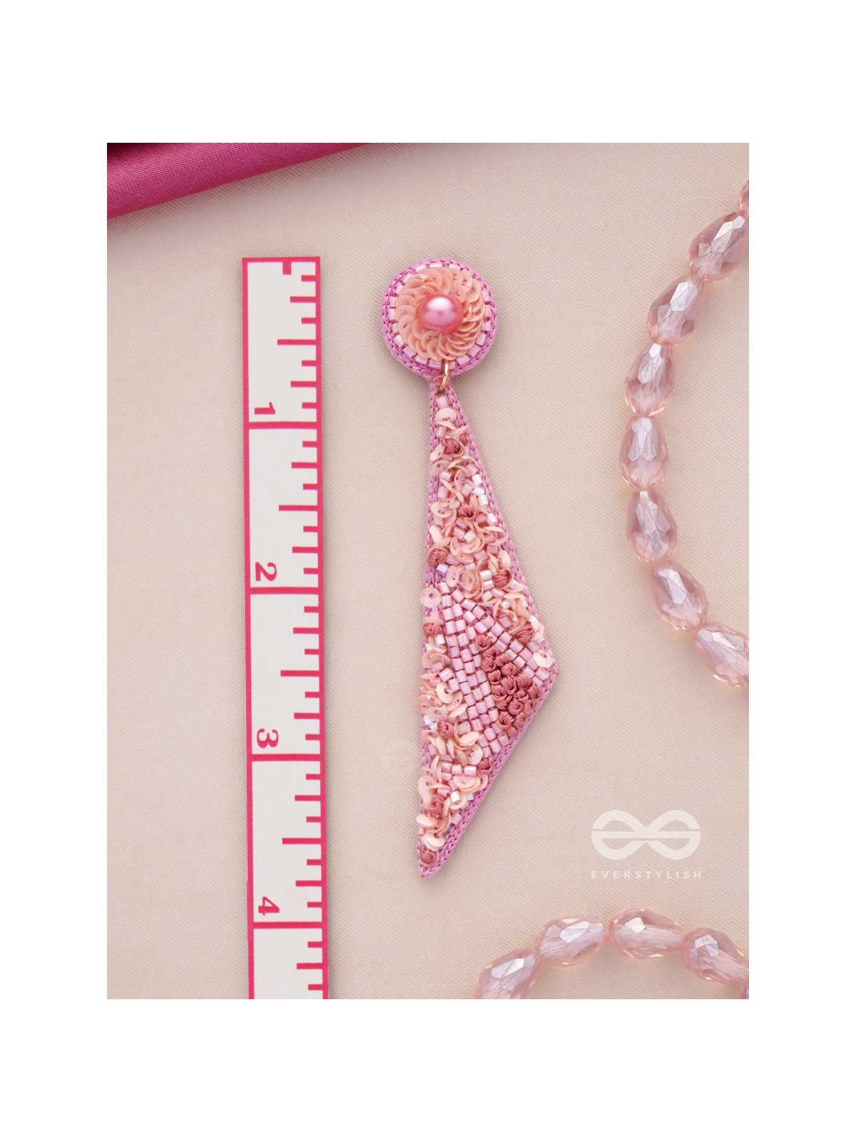 Dviguna - The Sleek Splendor - Cutdana, Resham And Sequins Hand Embroidered Earrings