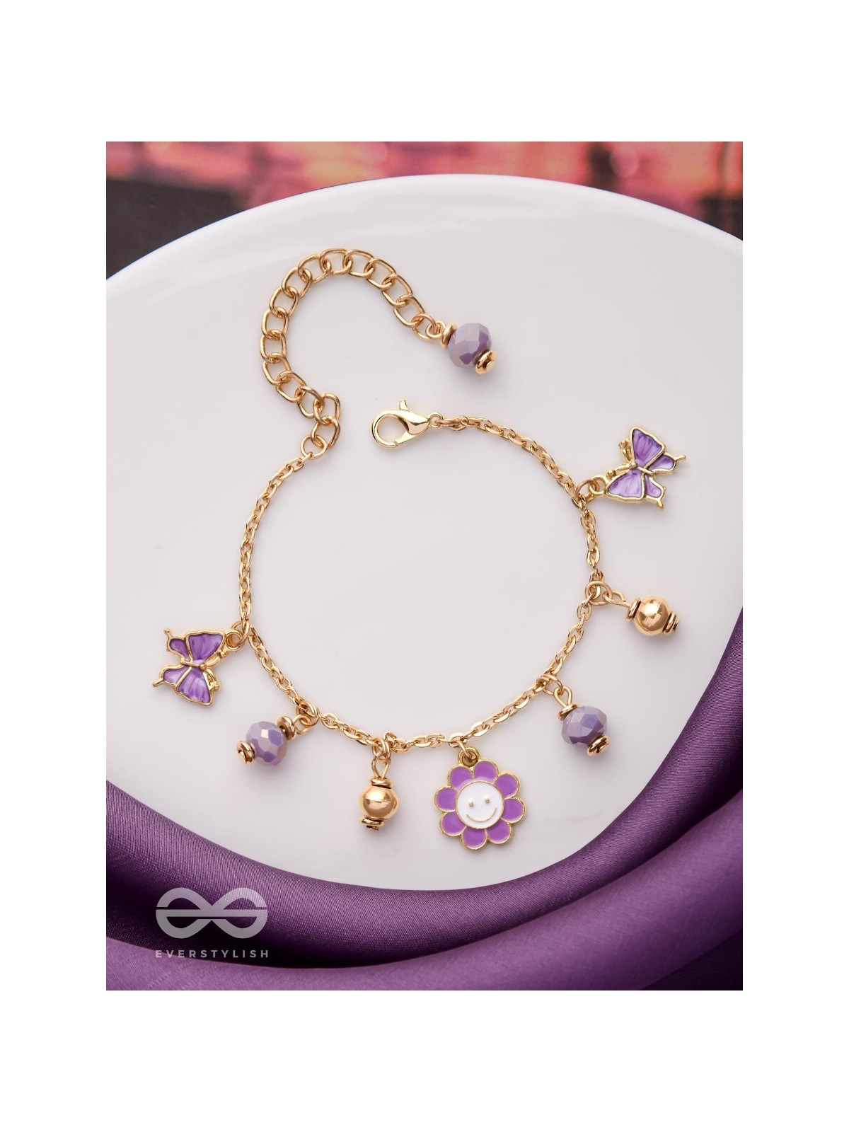THE JOY OF LIVING - PURPLE CHARMED BRACELET