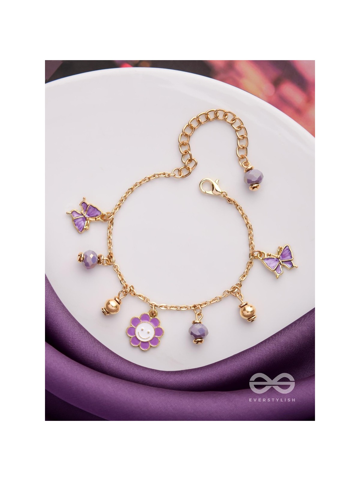 THE JOY OF LIVING - PURPLE CHARMED BRACELET