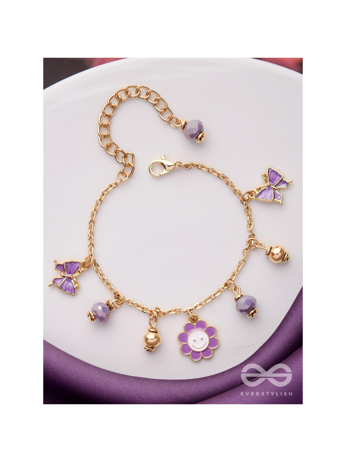 THE JOY OF LIVING - PURPLE CHARMED BRACELET