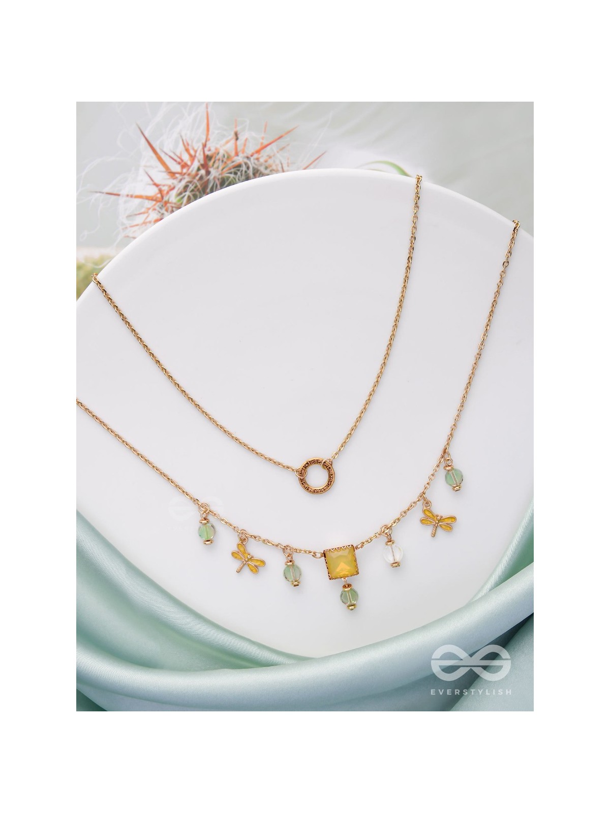 The Dragonfly's Home - Casual Multilayered Neckpiece With Anti-Tarnish Coating 