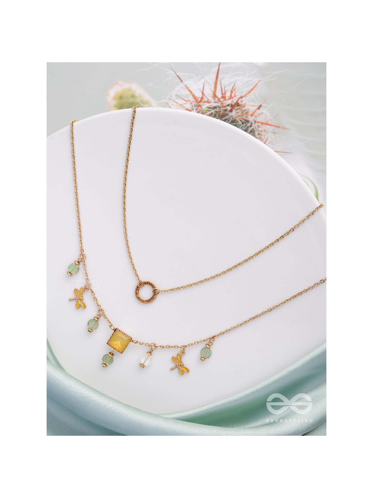 The Dragonfly's Home - Casual Multilayered Neckpiece With Anti-Tarnish Coating 