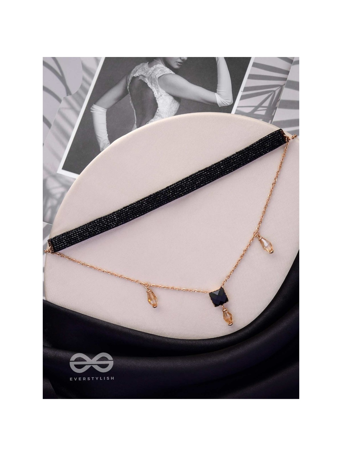 Magic In Darkness - Statement Choker Neckpiece With Anti-Tarnish Coating 