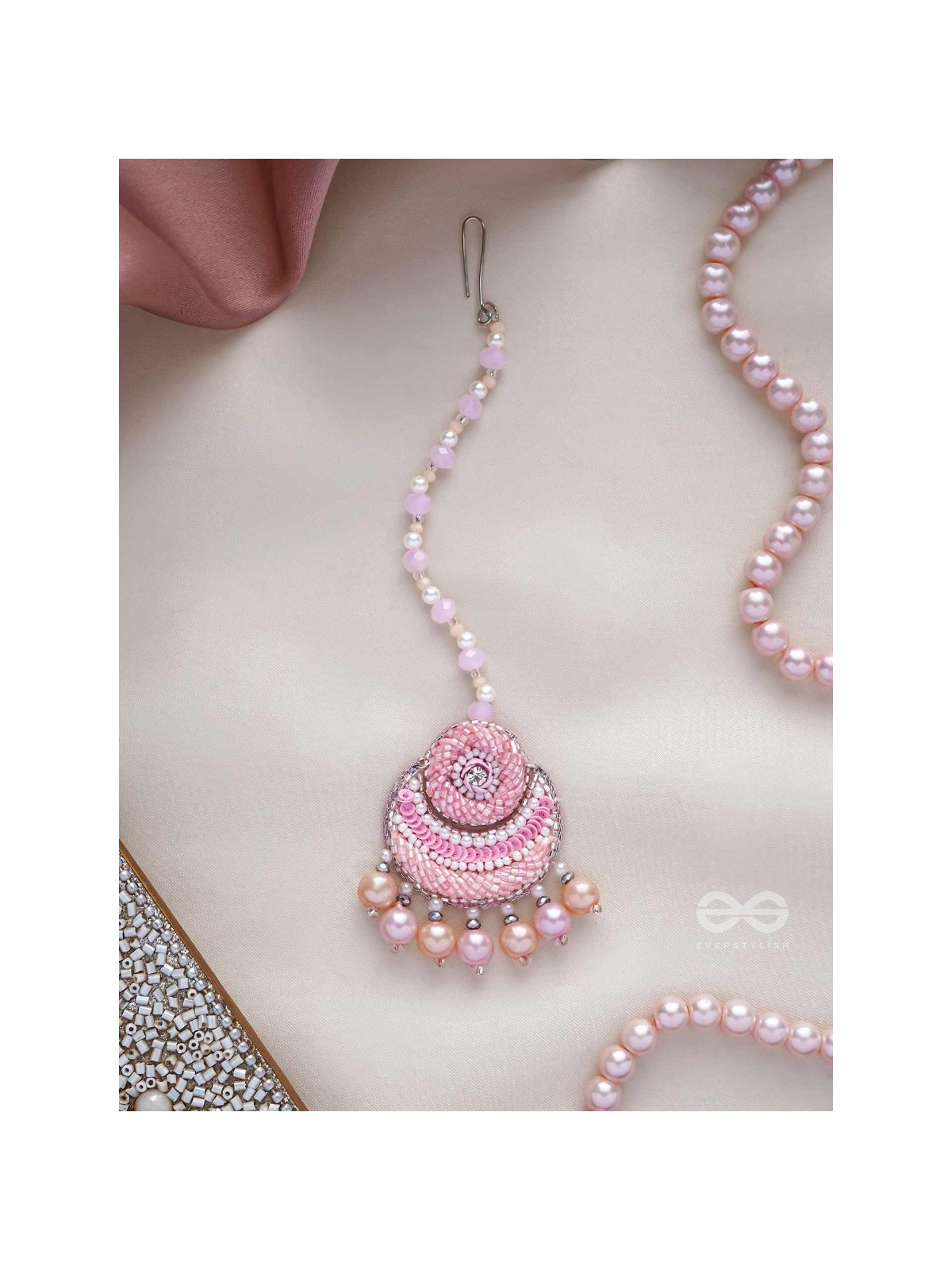 Alamkaarya - To Be Adorned - Pearls, Cutdana And Sequins Hand Embroidered Maangtika