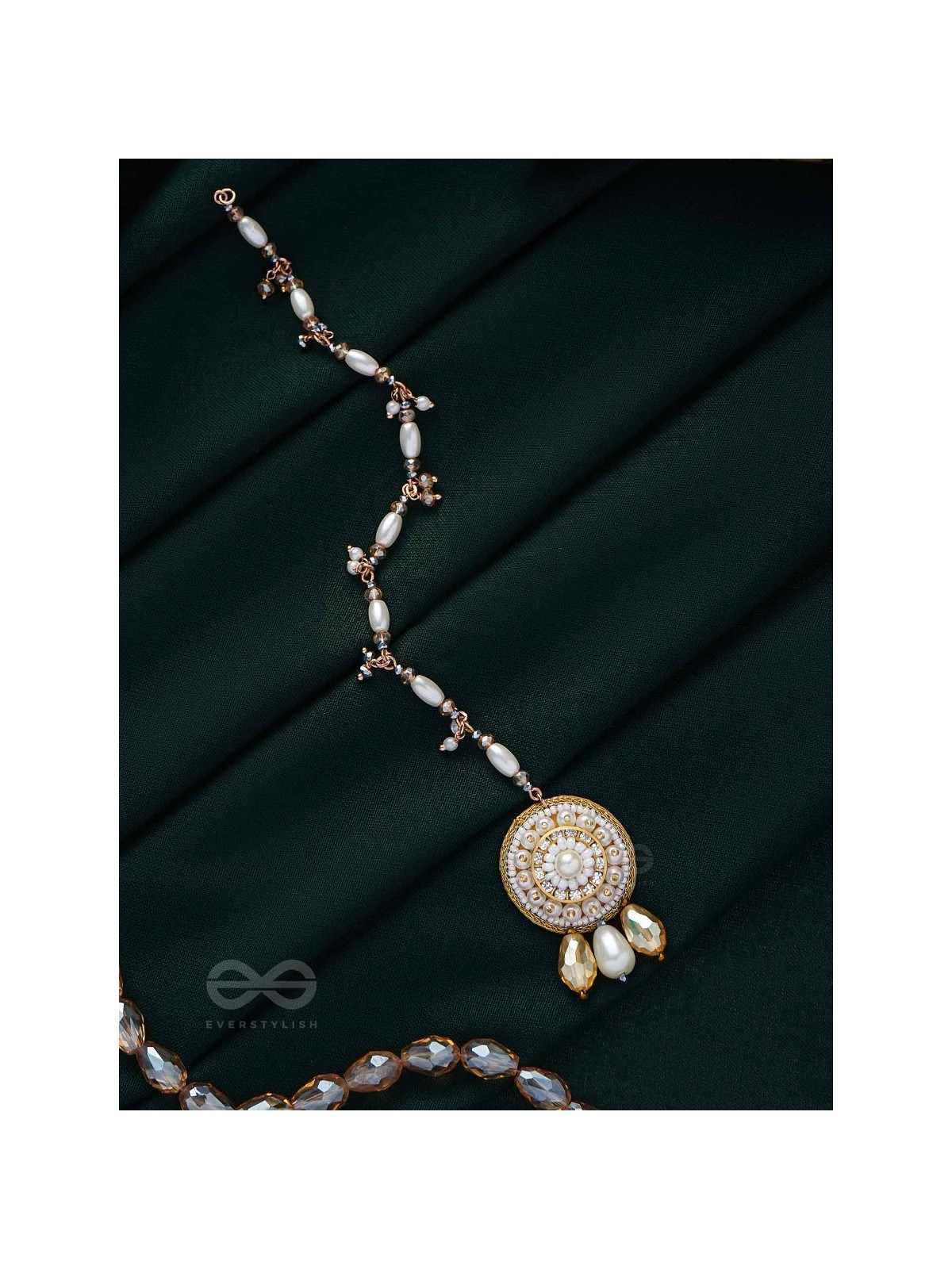 AATIPIYA - A SUNNY PARADISE - PEARLS AND GLASS BEADS EMBROIDERED MAANGTIKA