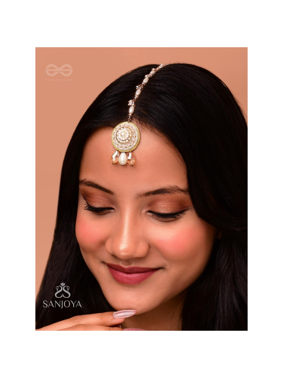 AATIPIYA - A SUNNY PARADISE - PEARLS AND GLASS BEADS EMBROIDERED MAANGTIKA