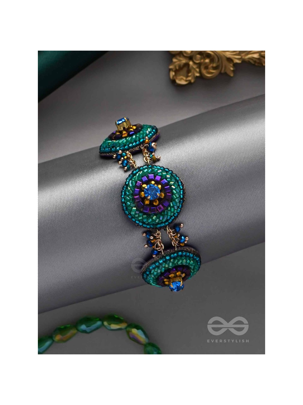 SUBRAJA - BRILLIANTLY RADIANT - BEADS, STONE AND CUTDANA EMBROIDERED BRACELET