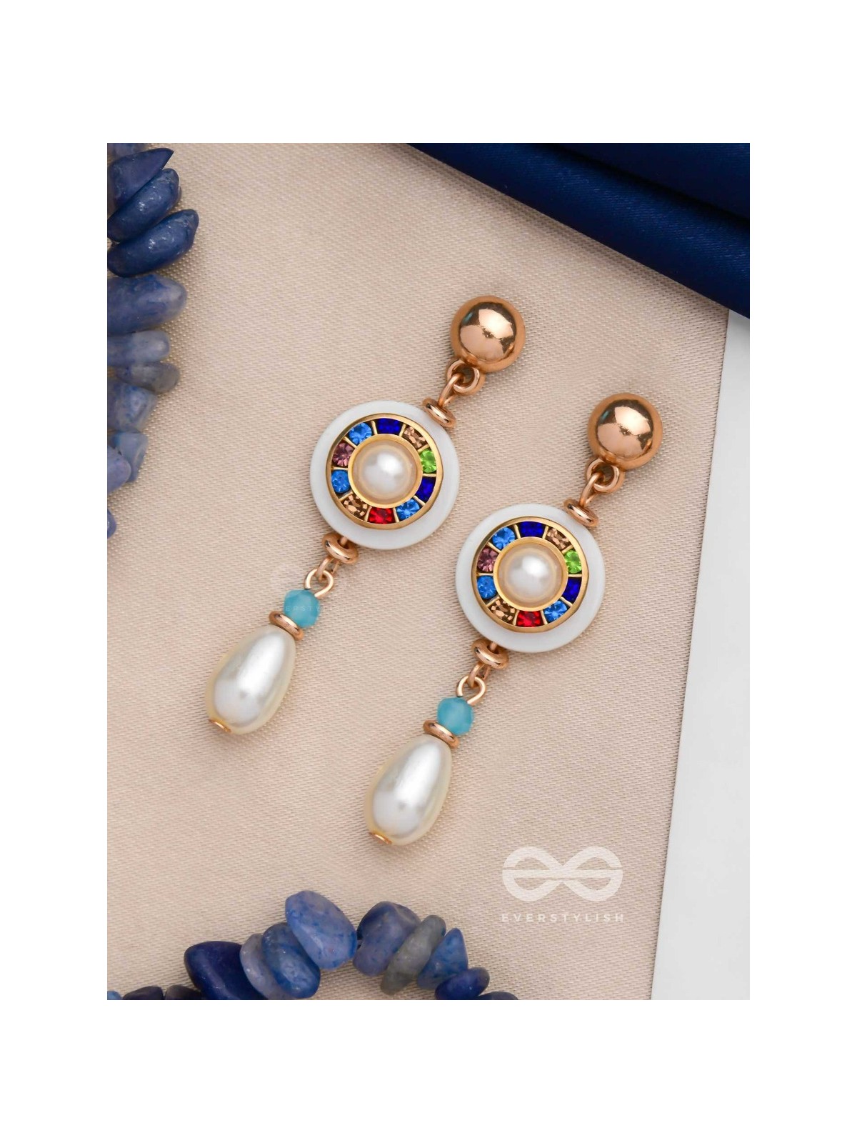 DAZZLING CELESTIAL SPIN - GOLDEN DROP EARRINGS