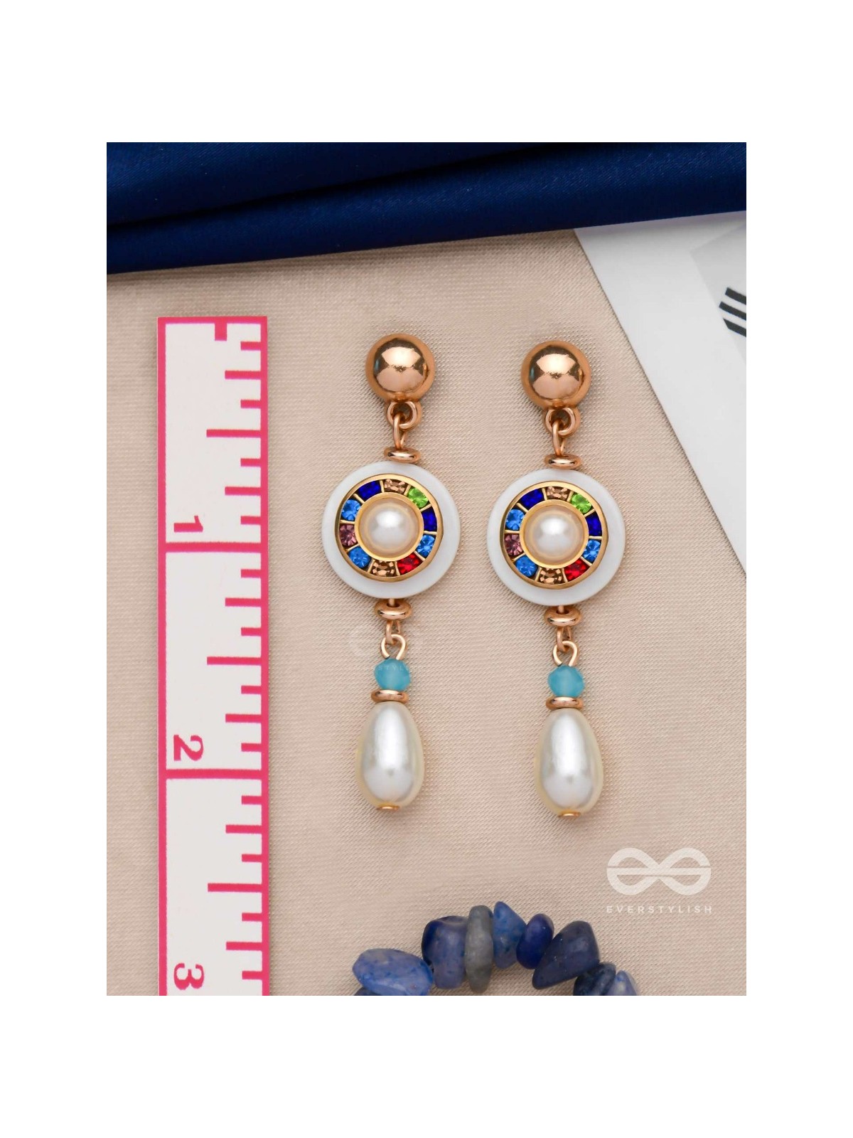 DAZZLING CELESTIAL SPIN - GOLDEN DROP EARRINGS
