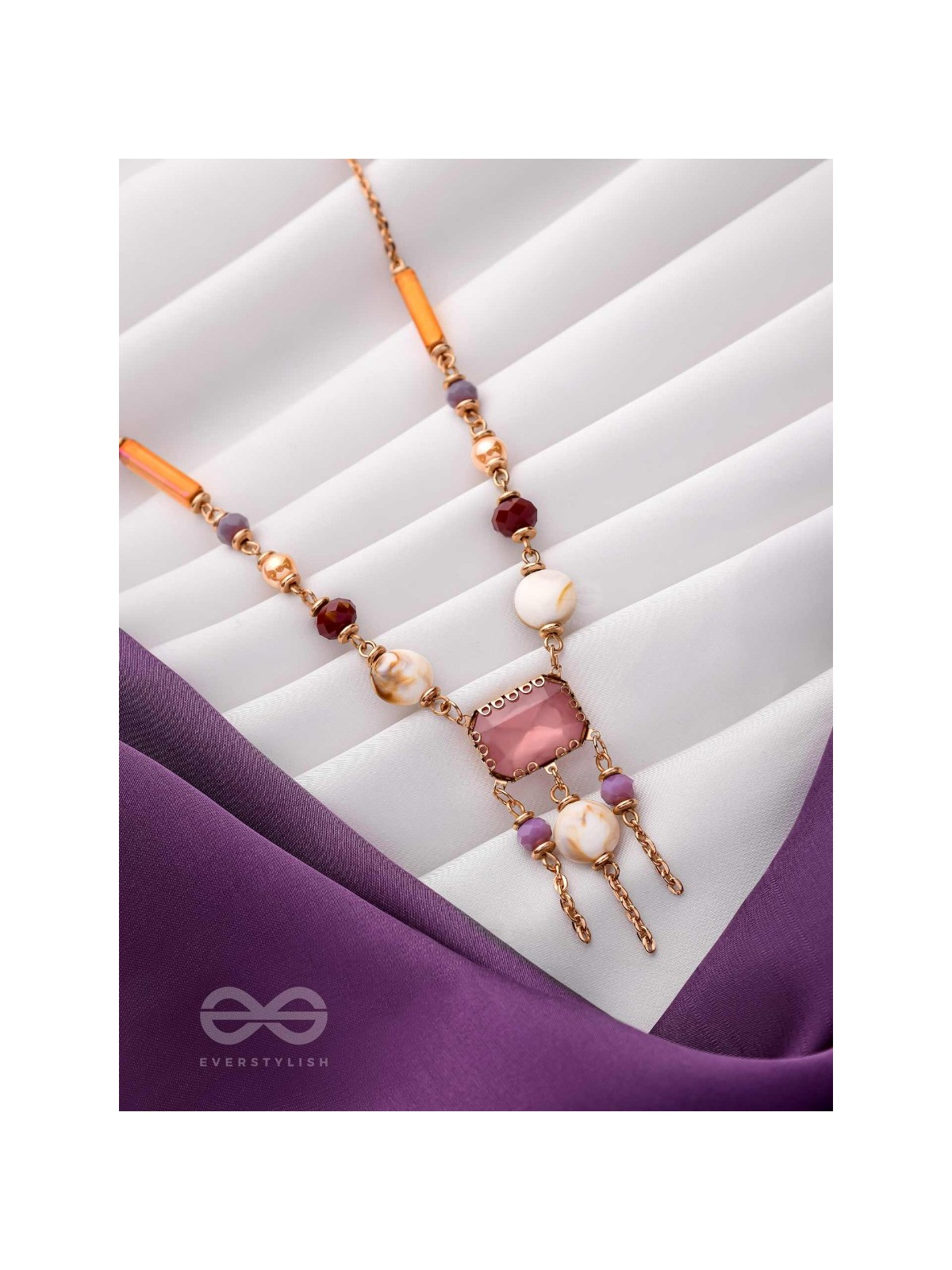 The Gem Carnivals - Multicolored Statement Neckpiece With Anti-Tarnish Coating 