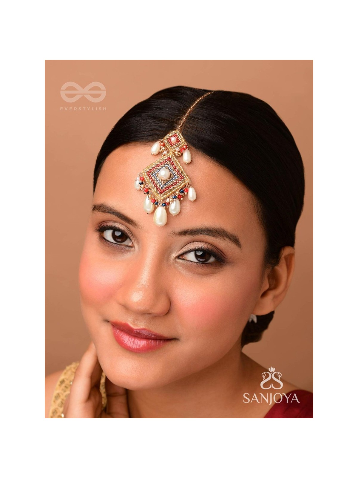 AABHRYA - SHELTER OF CLOUDS - PEARLS AND BEADS EMBROIDERED MAANGTIKA