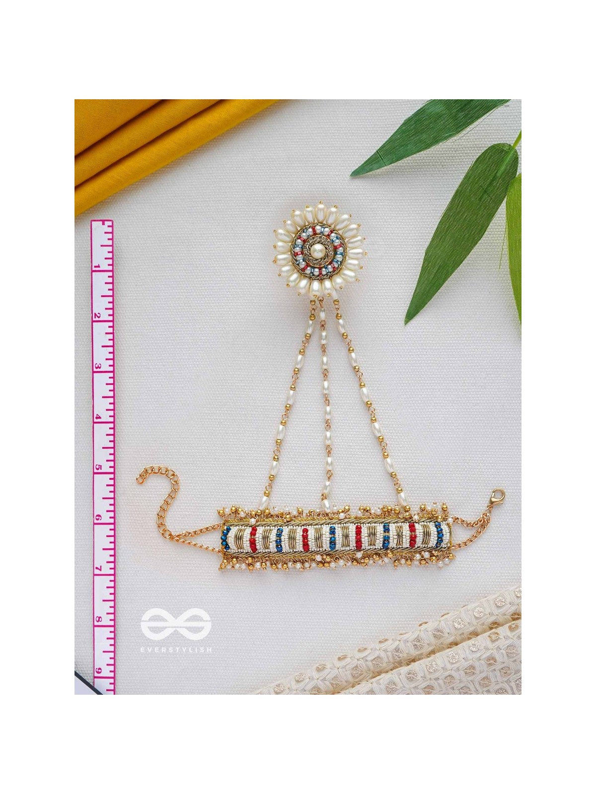 Shukti - Source Of Pearls - Beads, Cutdana And Pearls Hand Embroidered Haathphool