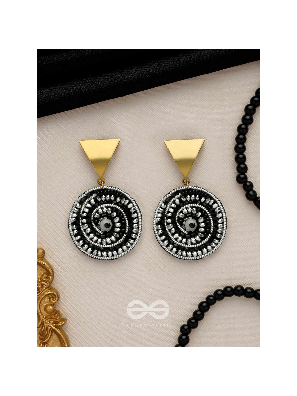 PRAGYALU - THE WISE CHOICE - BEADS AND CUTDANA EMBROIDERED EARRINGS