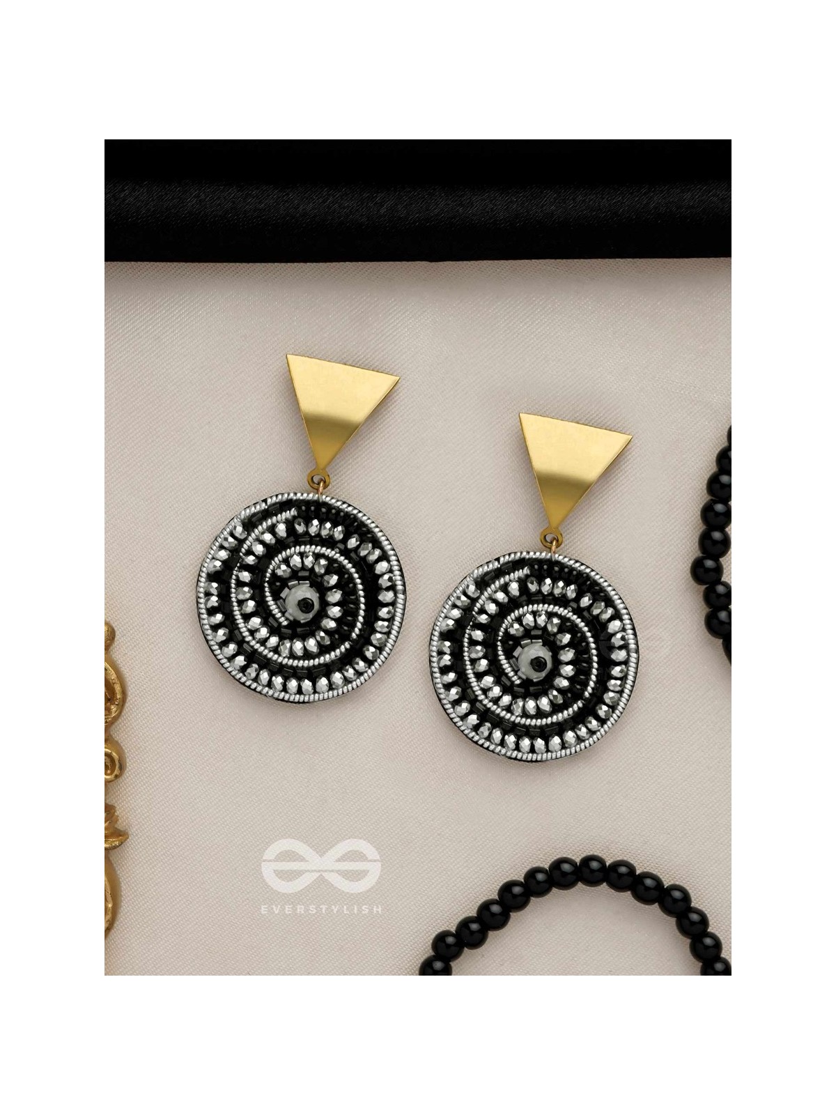 PRAGYALU - THE WISE CHOICE - BEADS AND CUTDANA EMBROIDERED EARRINGS