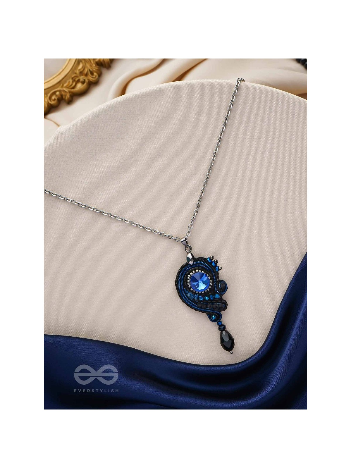 AALINDI - BLISS OF PEACE -BEADS AND SEQUINS EMBROIDERED NECKPIECE