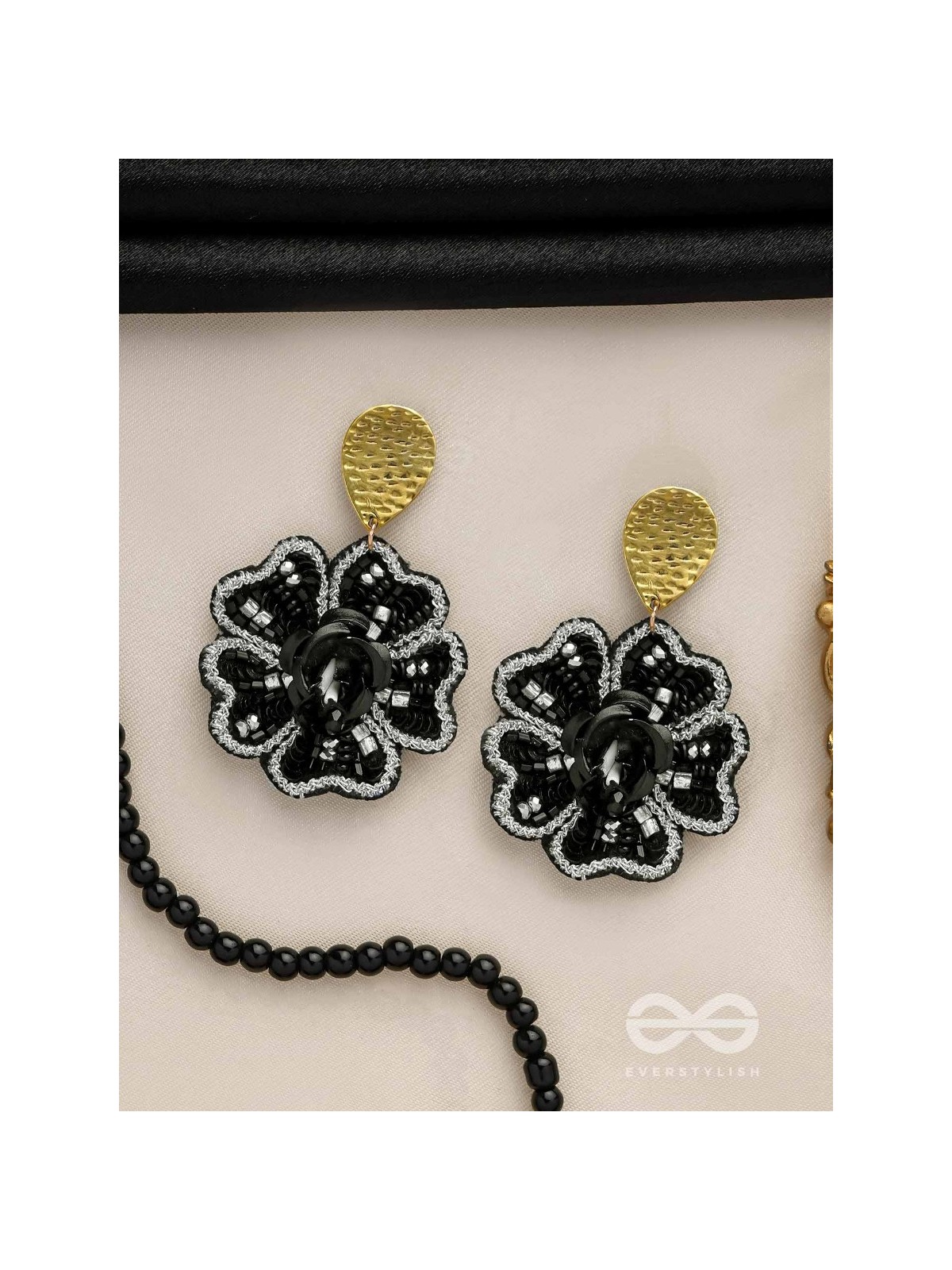 AABHAT - IN FULL BLOOM - SEQUINS AND BEADS EMBROIDERED EARRINGS