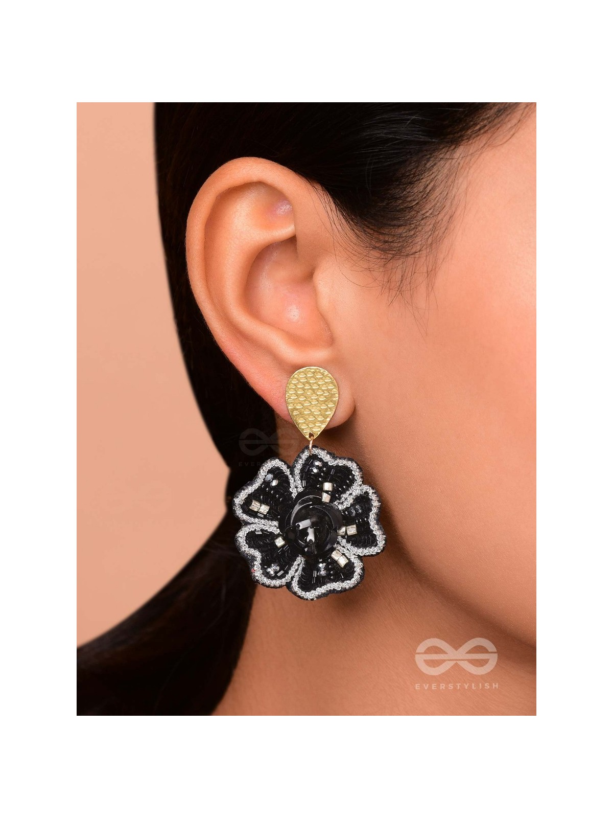 AABHAT - IN FULL BLOOM - SEQUINS AND BEADS EMBROIDERED EARRINGS