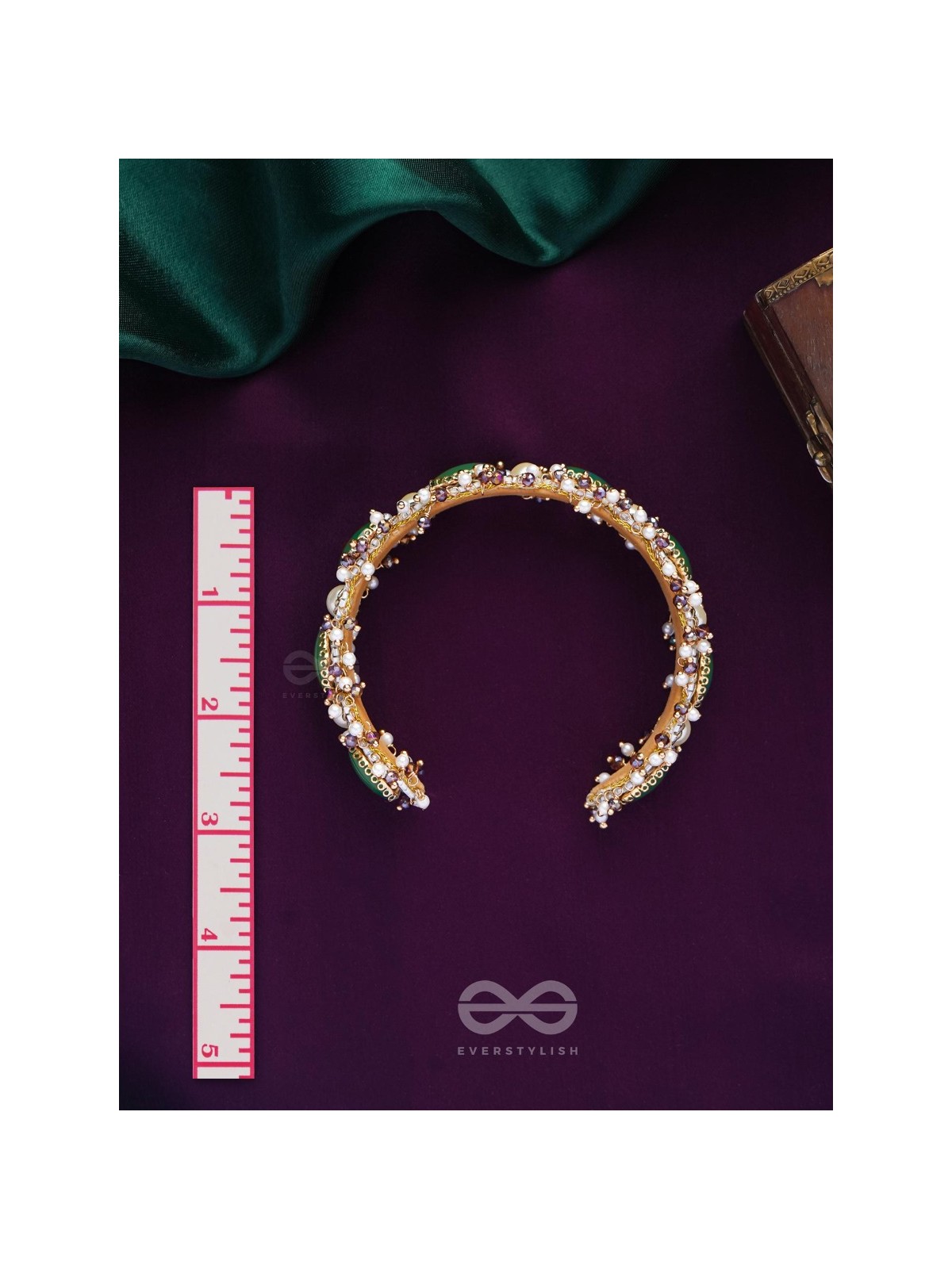 PARIVAHA - A ROYAL TREASURE - STONE AND BEADS EMBROIDERED BANGLES (SET OF 2)