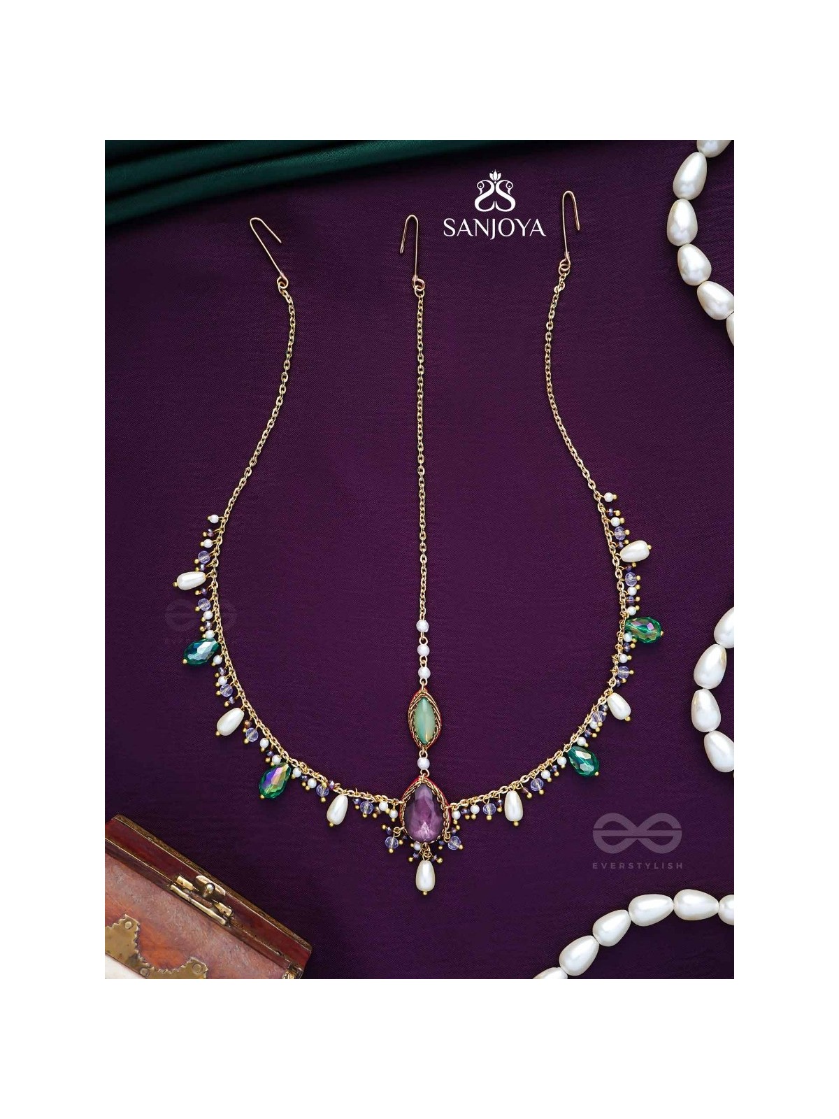 SIBIRA - SUPREME ROYALTY - STONE, BEADS AND GLASS DROPS EMBROIDERED MAANGTIKA