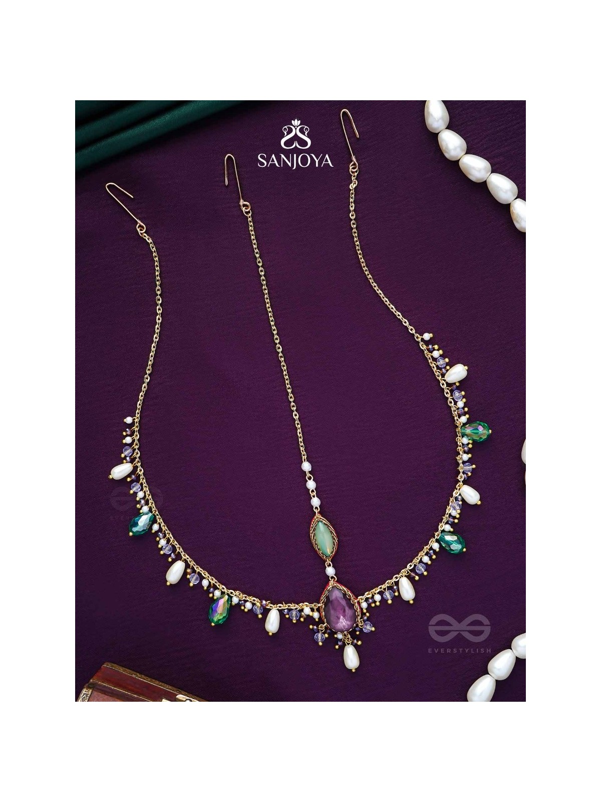 SIBIRA - SUPREME ROYALTY - STONE, BEADS AND GLASS DROPS EMBROIDERED MAANGTIKA