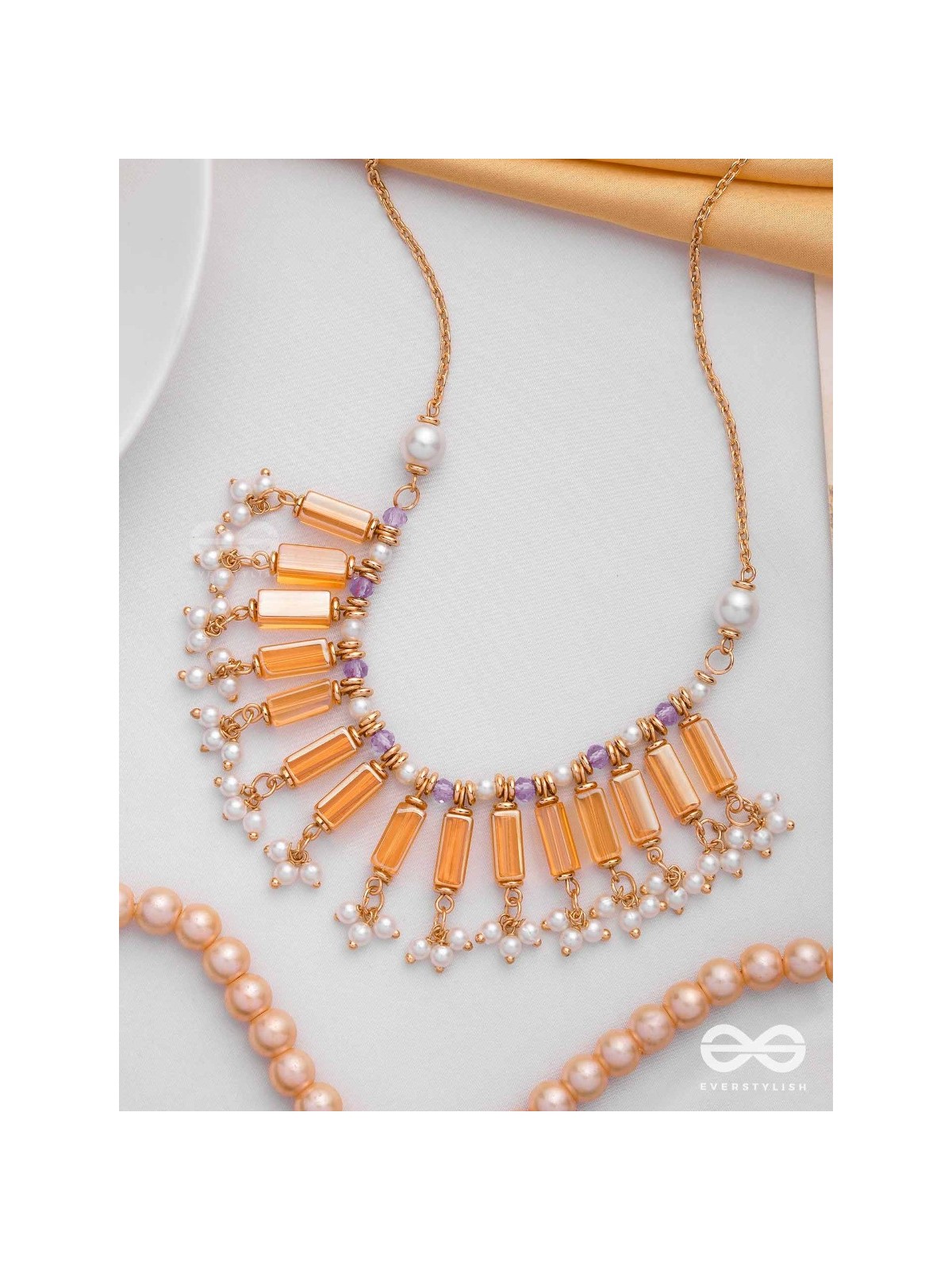 The Sunset Hues - Elegant Statement Neckpiece With Anti-Tarnish Coating 