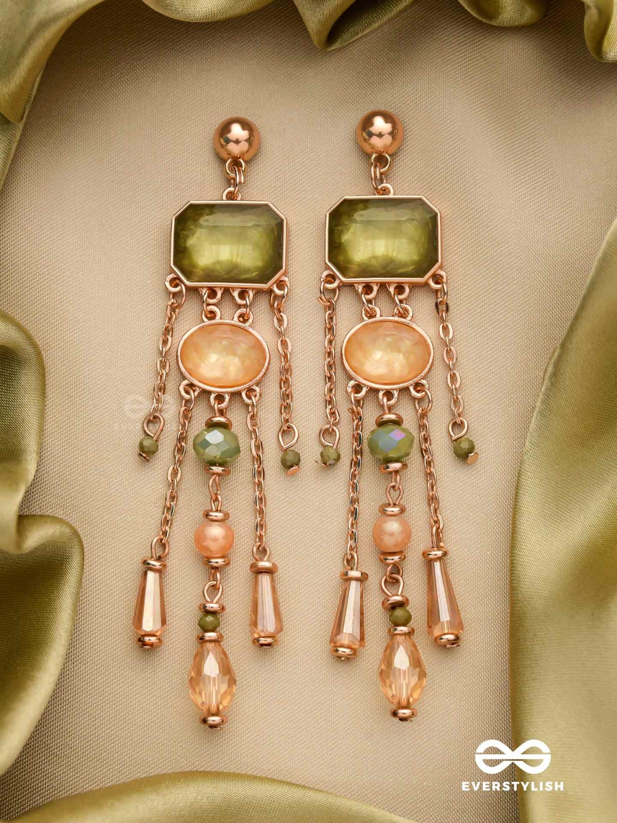 THE EMERALD CANOPY - EMBELLISHED DROP EARRINGS