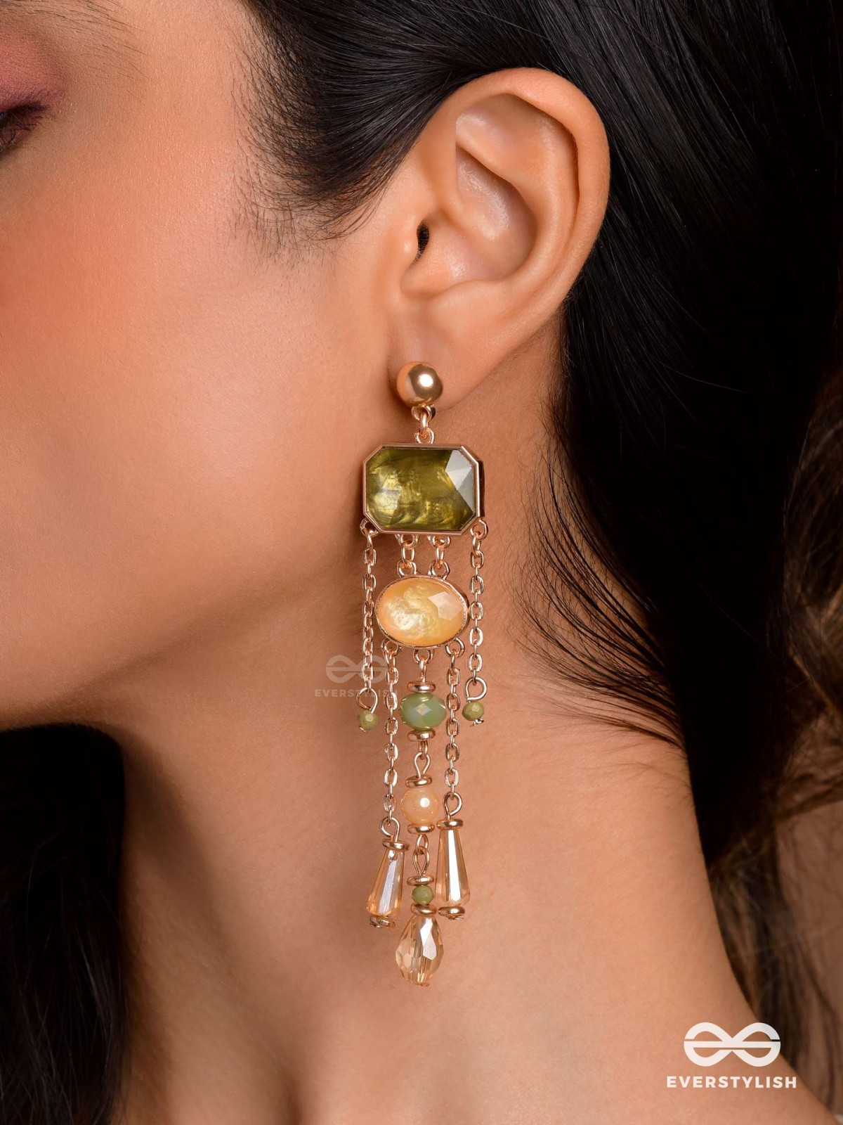 THE EMERALD CANOPY - EMBELLISHED DROP EARRINGS