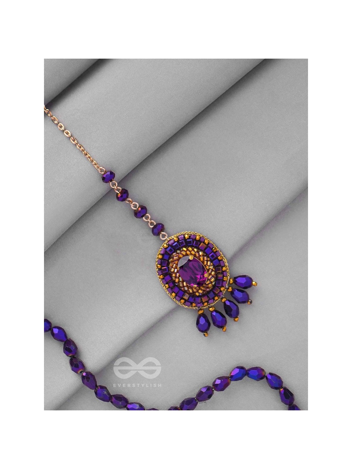 PRAAVRTI - THE SPIRITUAL ONE - STONE, CUTDANA AND BEADS EMBROIDERED MAANGTIKA