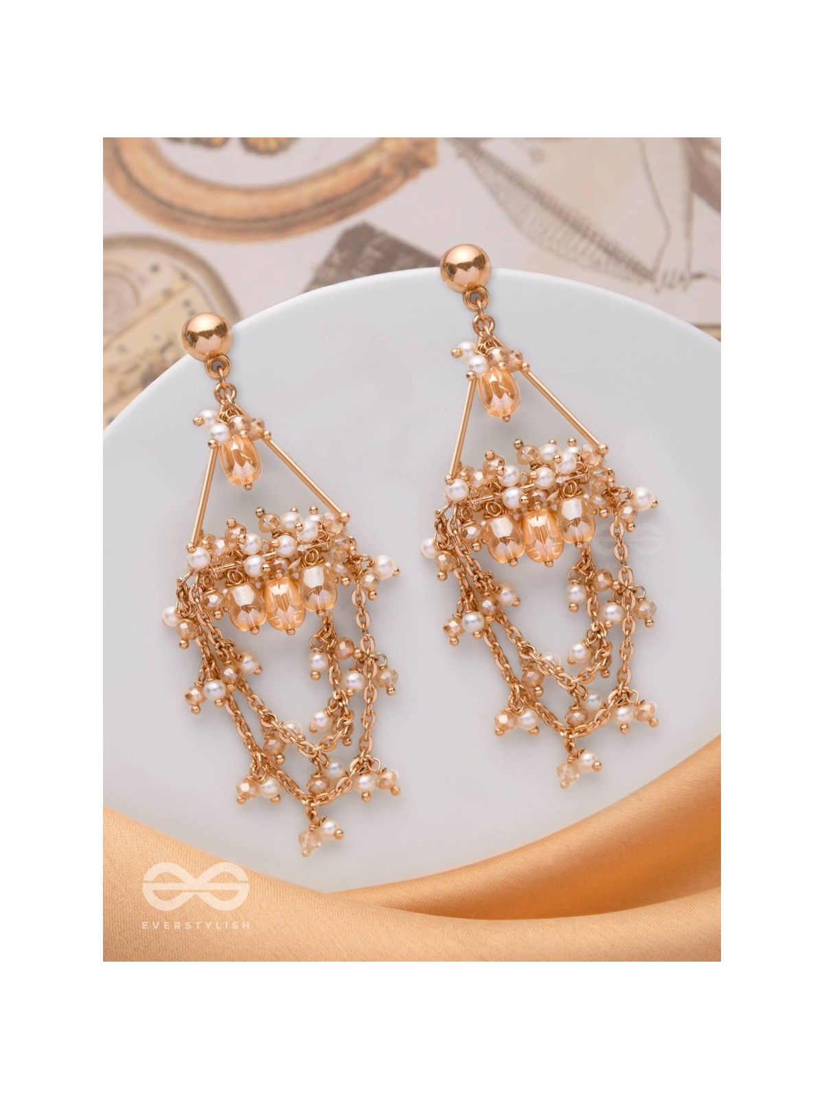 Abhrita - The Gleaming Layers - Golden Embellished Earrings